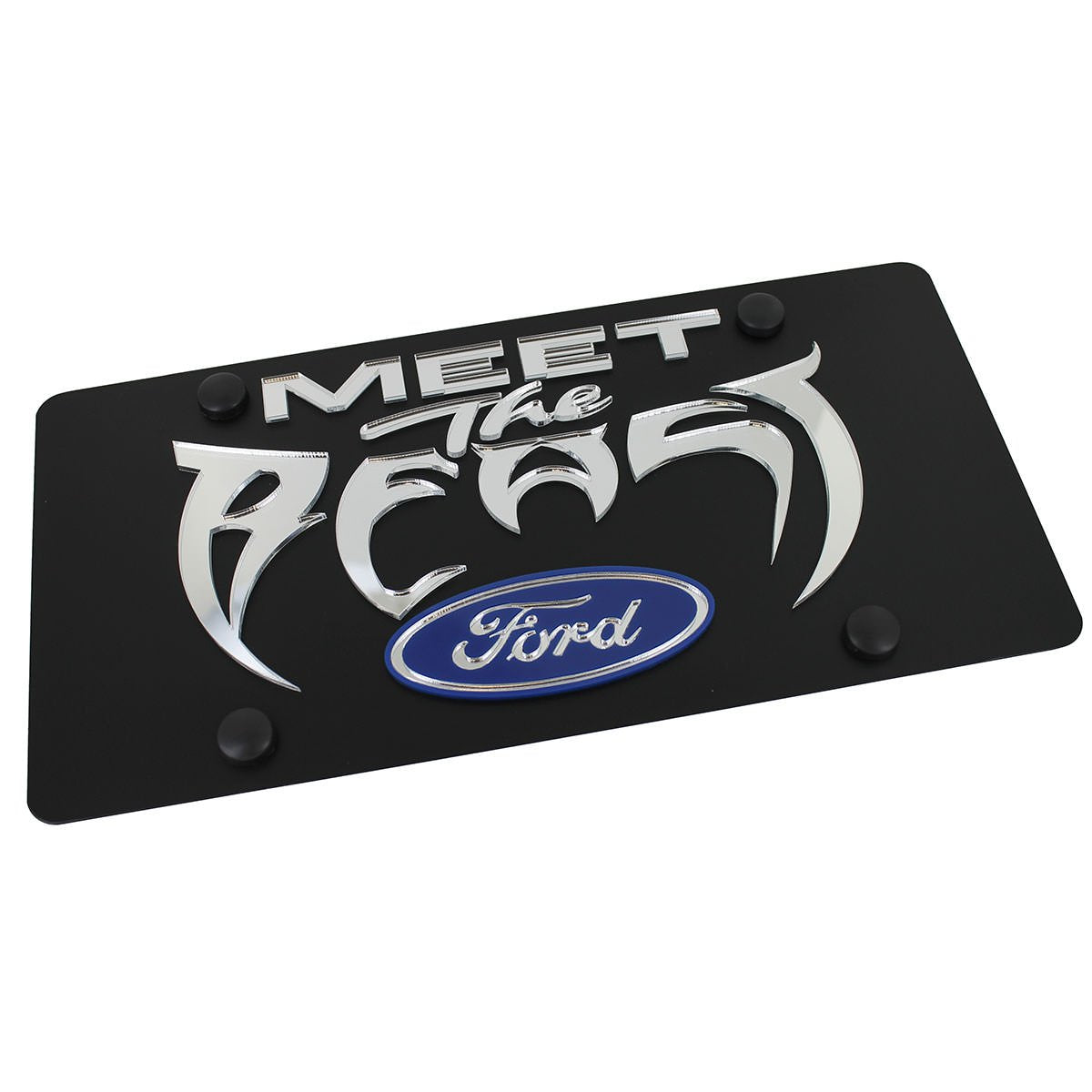 Eurosport Daytona, Inc. Meet The Beast Carbon Stainless Steel License Plate For Ford Meet The Beast