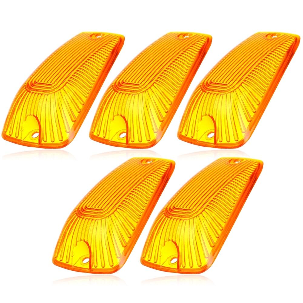 Cciyu Cab Marker Light 5X Amber Top Roof Running Light Cab Clearance Marker Cover Lens Cab Marker Assembly For 1988-2000 For Che