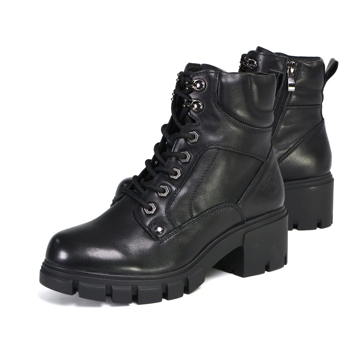 Milwaukee Leather Women's Garter Premium Black Lace-Up Fashion Motorcycle Boots MBL9447-7