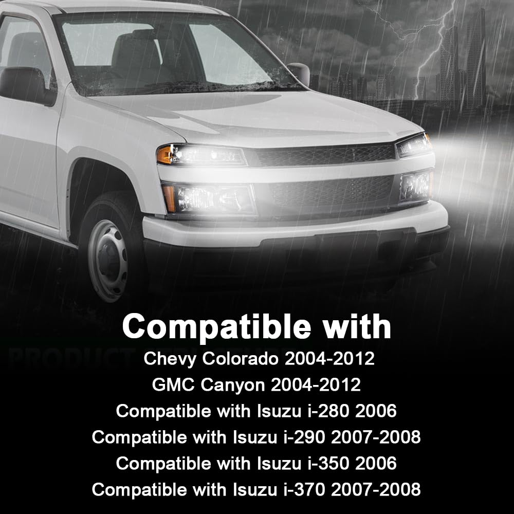 Cheda Front Headlights Assembly Headlamp Compatible With 2004-2012 Gmc Canyon/Chevy Colorado Headlights Assembly Bumper Lights(C