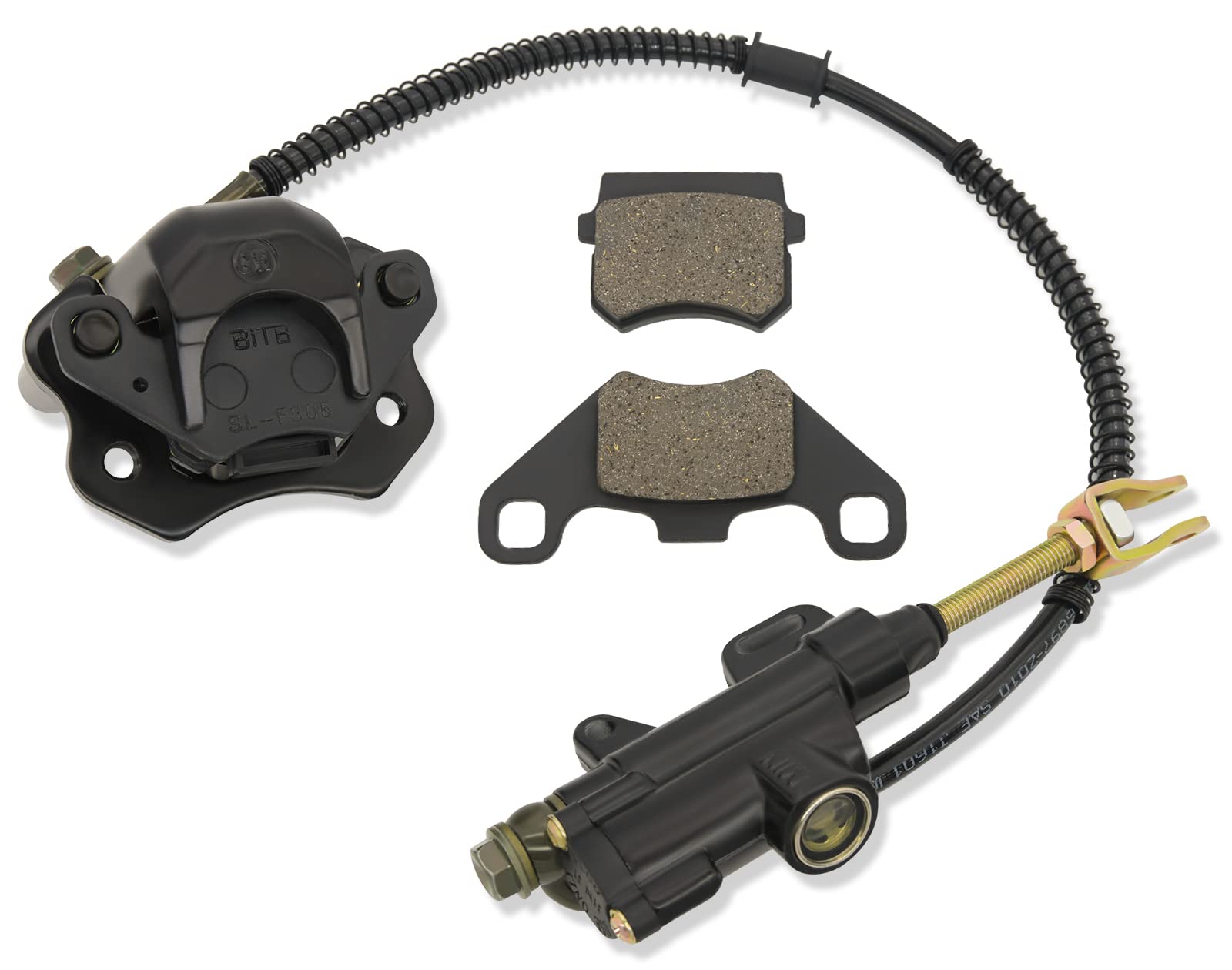 Rain King Rear Brake Master Cylinder Caliper Assembly for 50cc 70cc 90cc 110cc 125cc Chinese ATV Quad Scooter Foot Rear Brake as