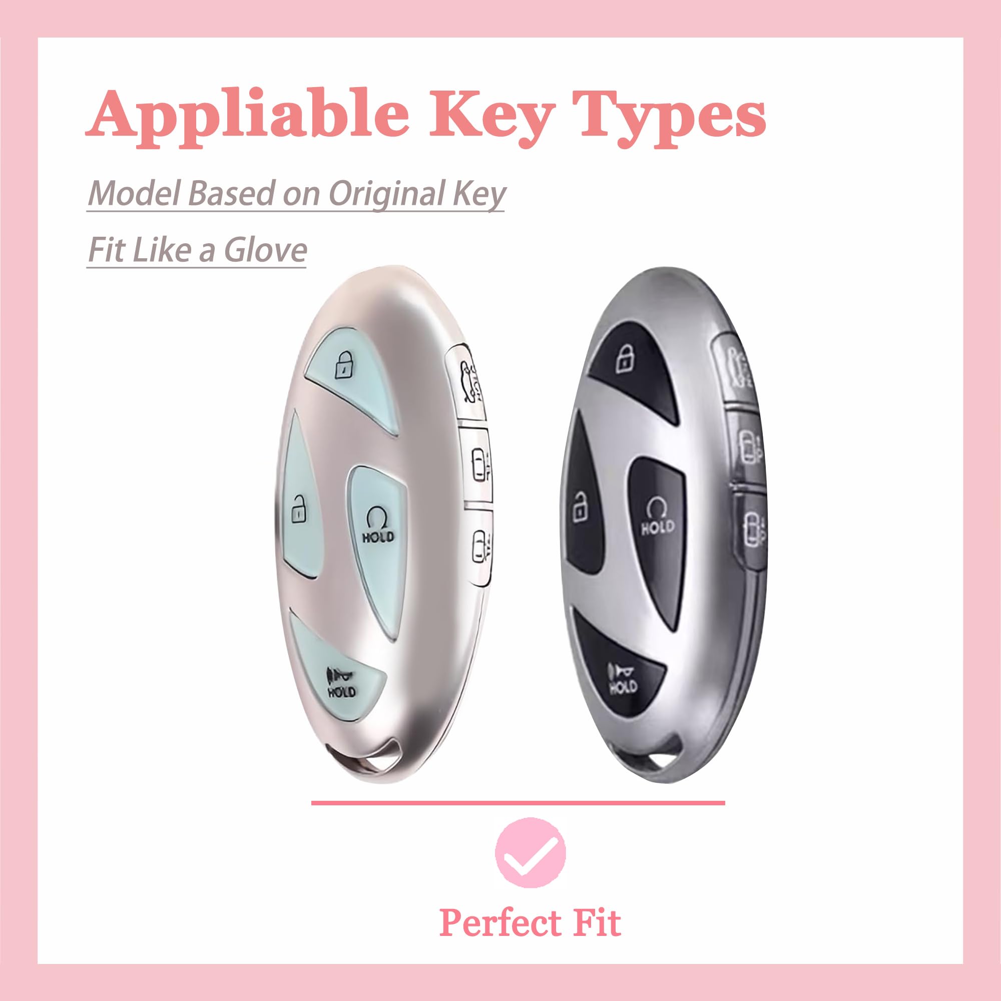 TECARATE for Hyundai Key Fob Cover - 7 Button Soft TPU Key Case Protector Fit for Hyundai Ioniq 6 Grandeur GN7, KONA, Elanrtra,