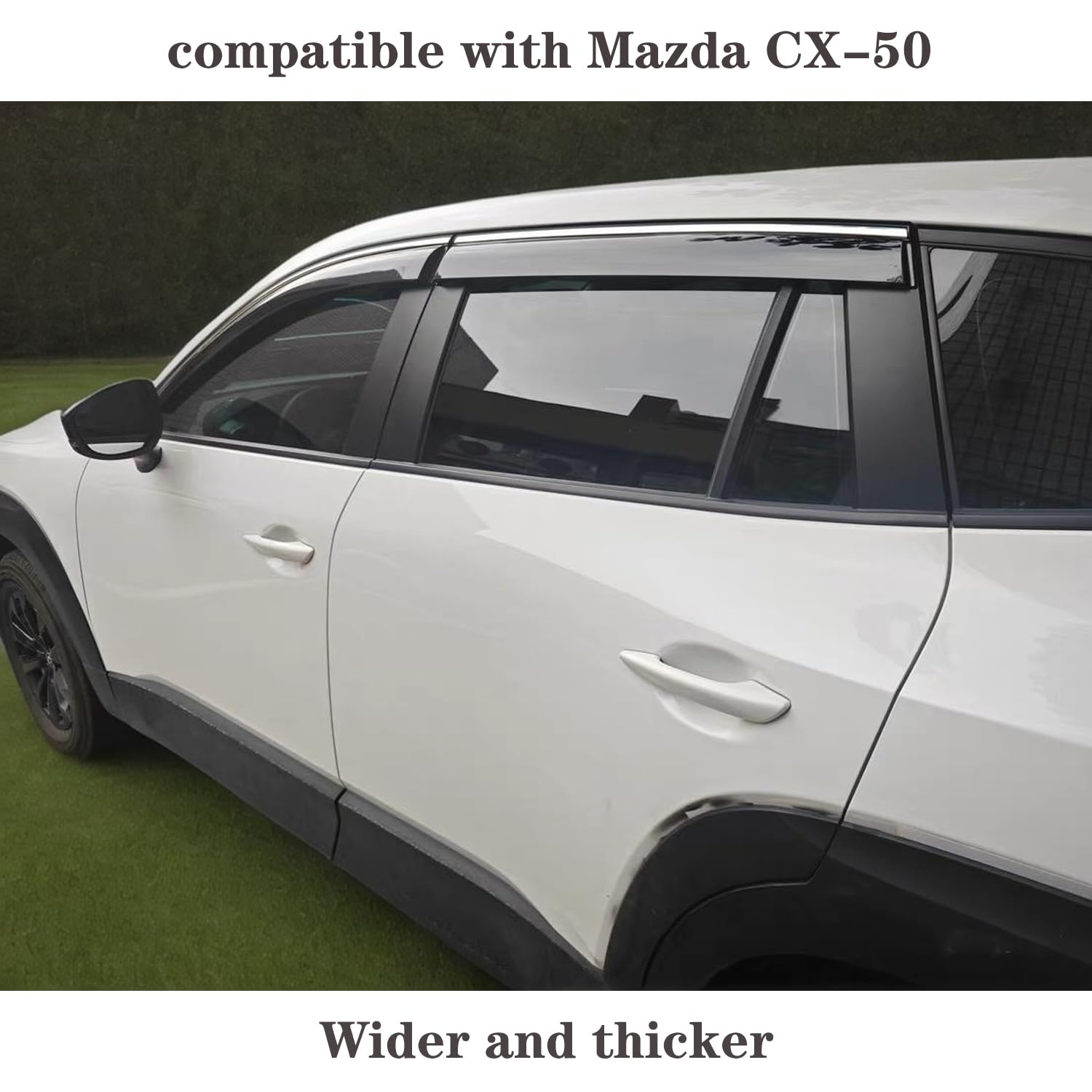 Vesul Window Visors Compatible With Mazda Cx-50 Cx50 2023-2025 Rain Guards Anti-Rain Window Visors With Tape 304 Stainless Steel