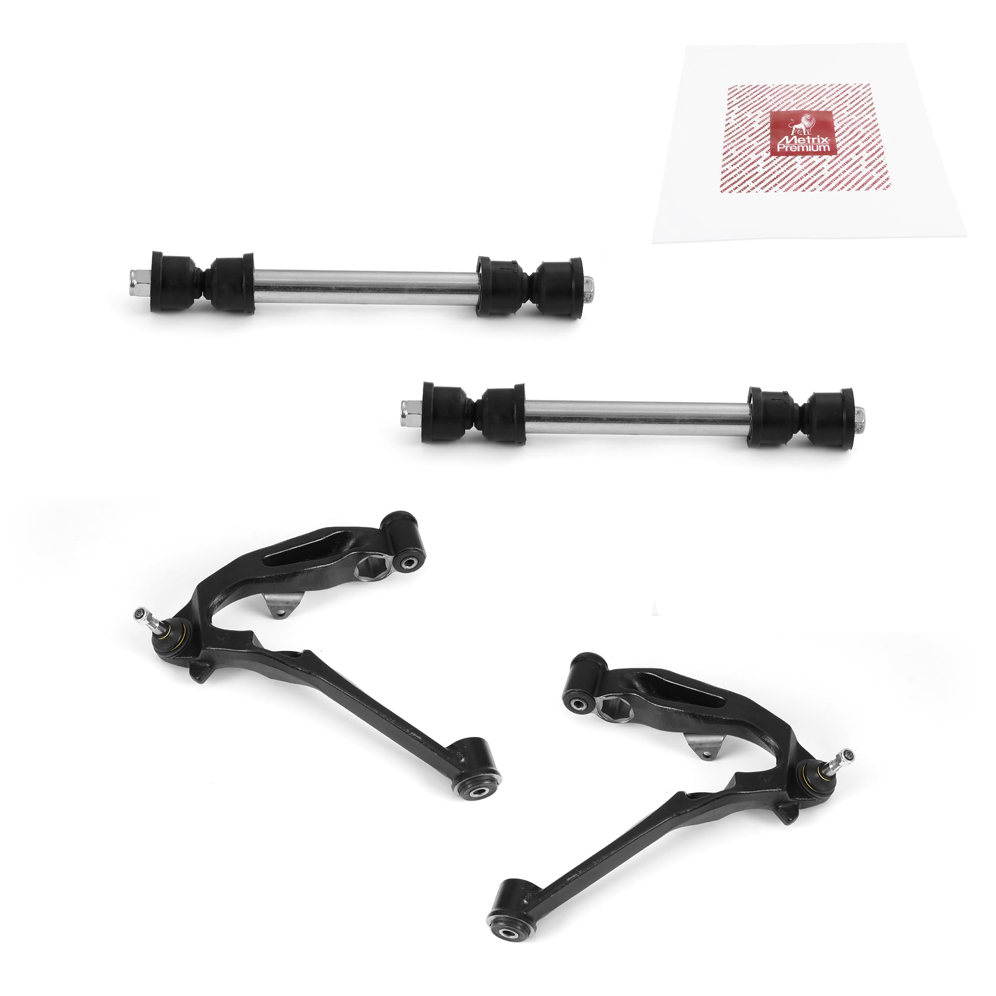 Metrix Premium Chassis Parts - 4 Pc Front Lower Control Arm & Front Sway Bar Stabilizer End Link Kit Fits 02-06 Chevrolet Avalan