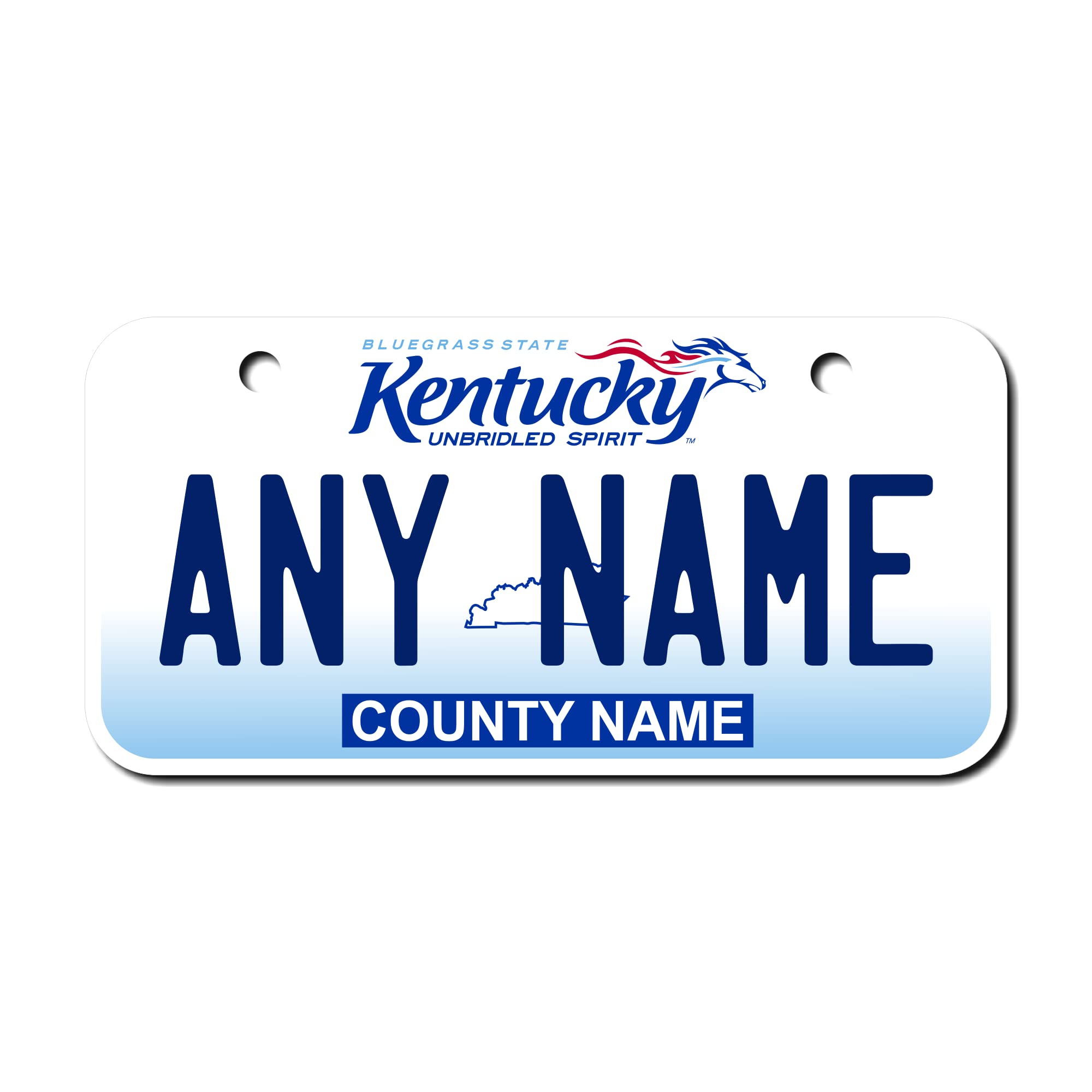 Teamlogo Personalized Kentucky License Plate - Sizes For Kid 'S Bikes, Cars, Trucks, Cart, Key Rings Version 2 (3 X 6 Aluminum L