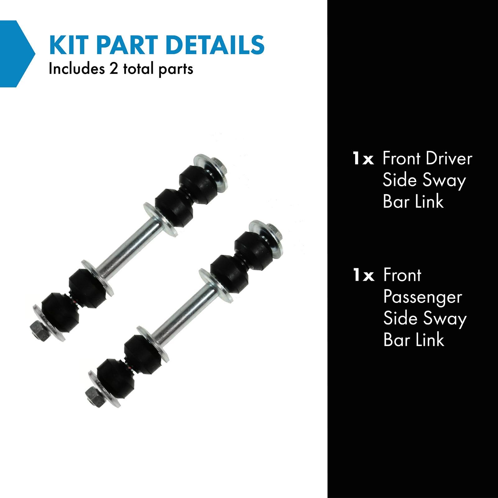 Trq Front Sway Bar Stabilizer Link Set Compatible With 1984-1989 Toyota 4Runner 1979-1994 Pickup