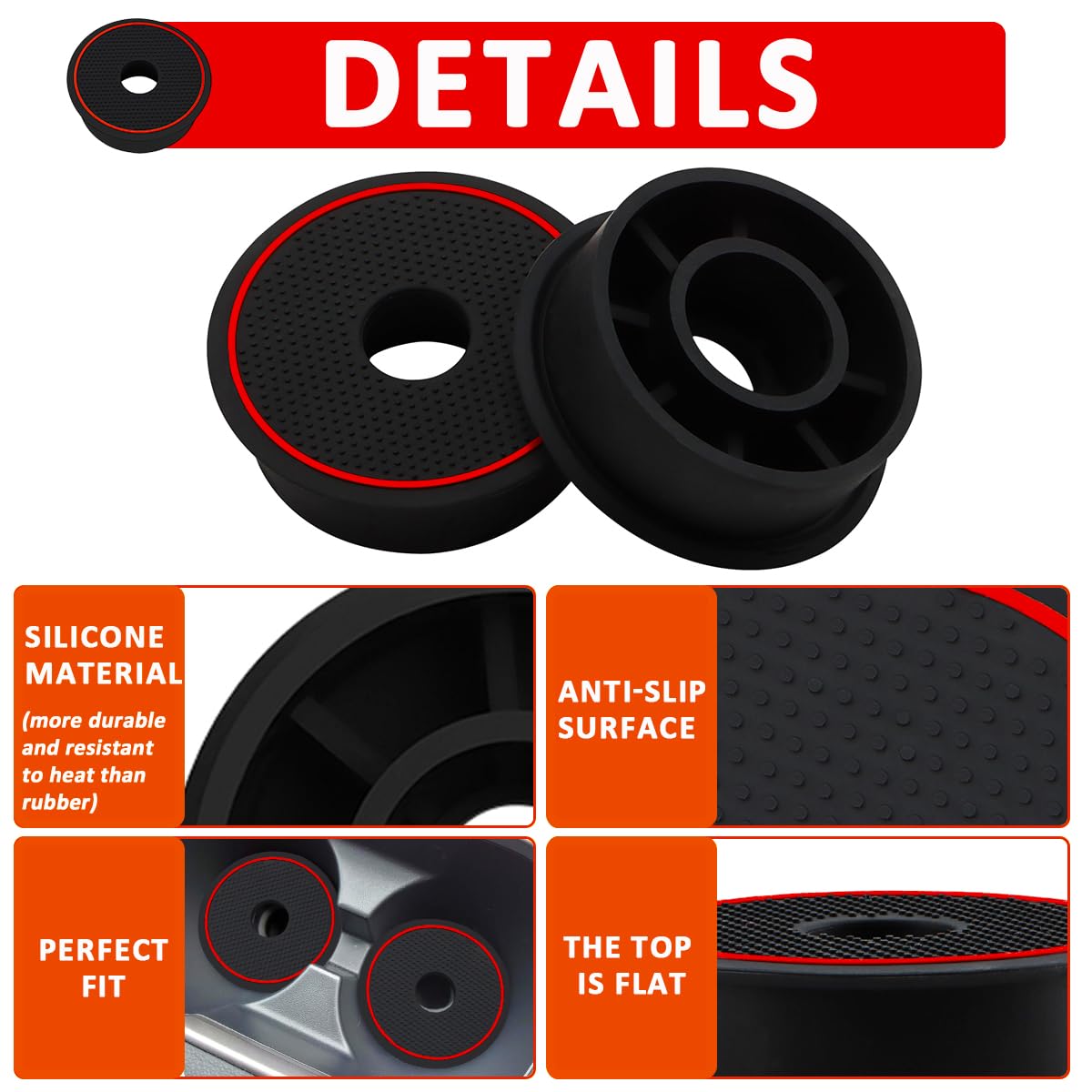 Auovo Cup Holder Spacer Replacement Compatible with Subaru Outback Legacy Accessories 2020-2024 Silicone Cup Riser Cup Holder In