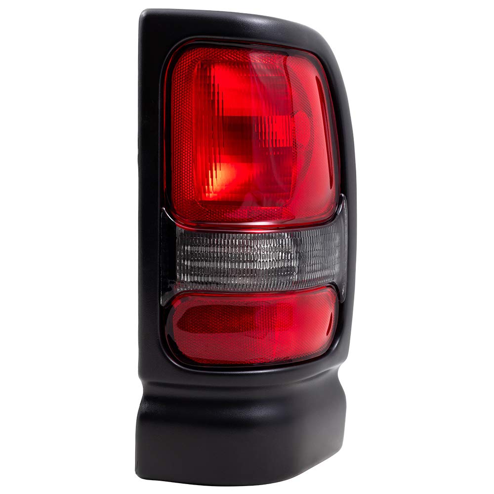 Brock Replacement Tail Lights Compatible With 1994-2001 1500 Pickup Truck 1994-2002 2500 3500 Set With Textured Black Bezels 550