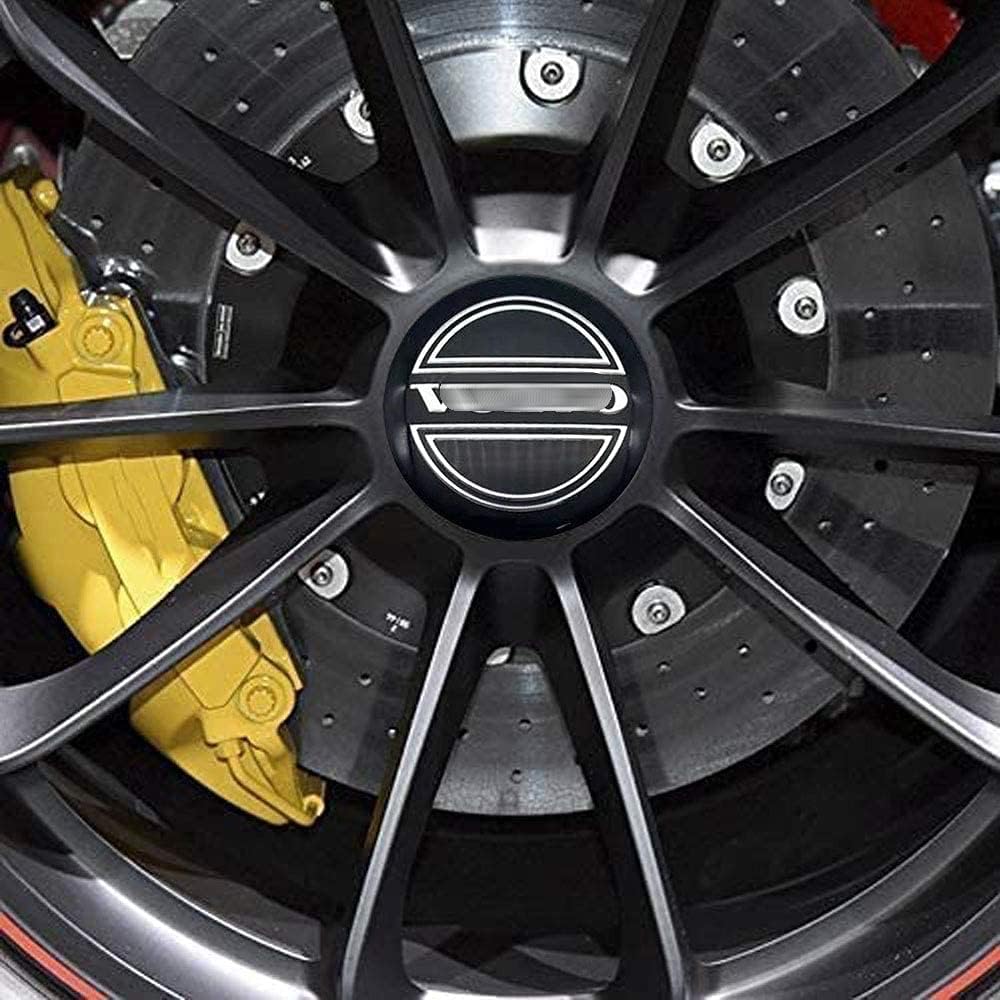 Jdclubs 4Pcs 2.22Inch Car Logo Abs Material Wheel Center Cap Sticker Wheel Emblem Badge Logo Stickers (Fit Vo Black)