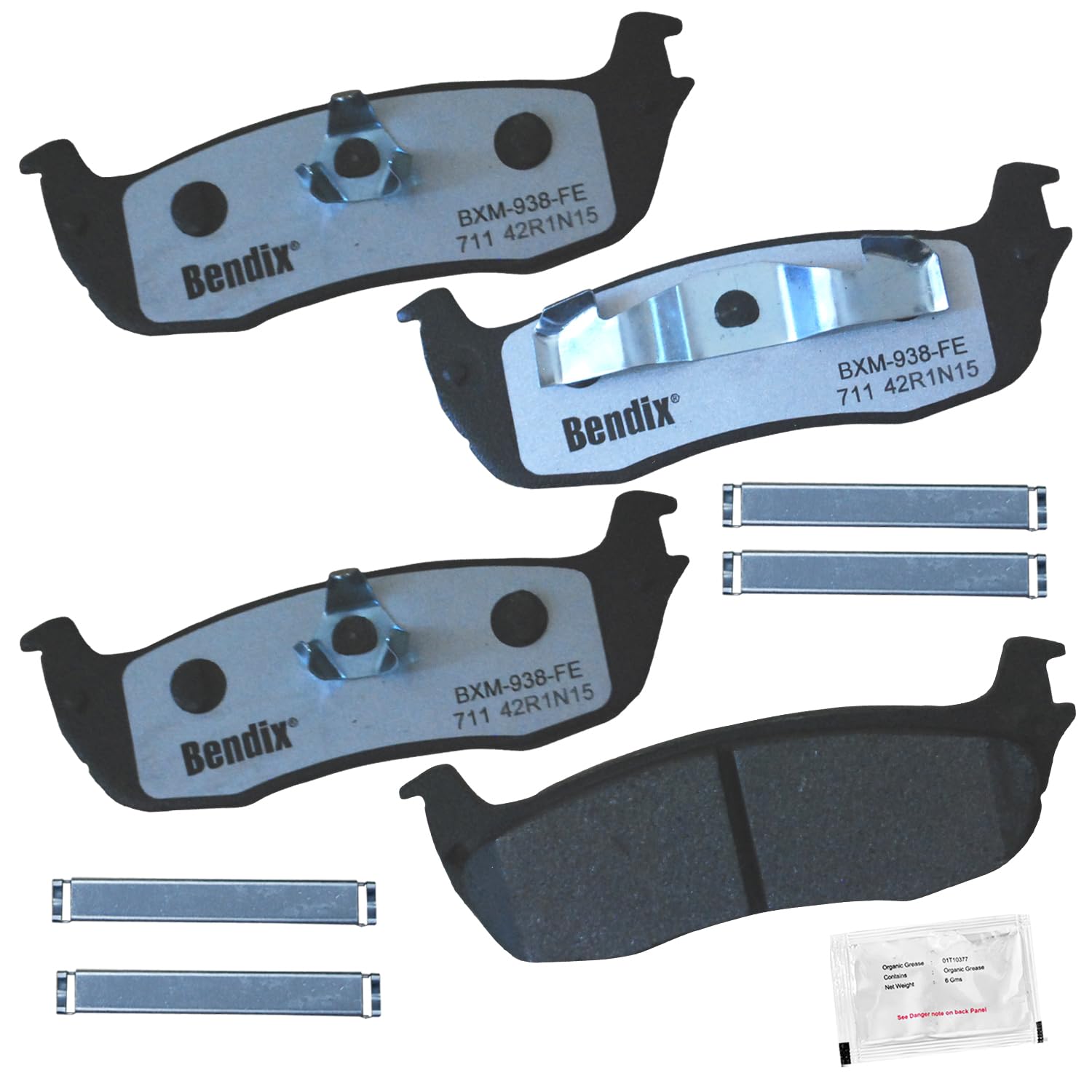 Bendix Fleet Metlok Mkd711Fm Semi-Metallic Rear Brake Pads For Select Models Ford Expedition, F-150, F-150 Heritage, F-250, Lobo
