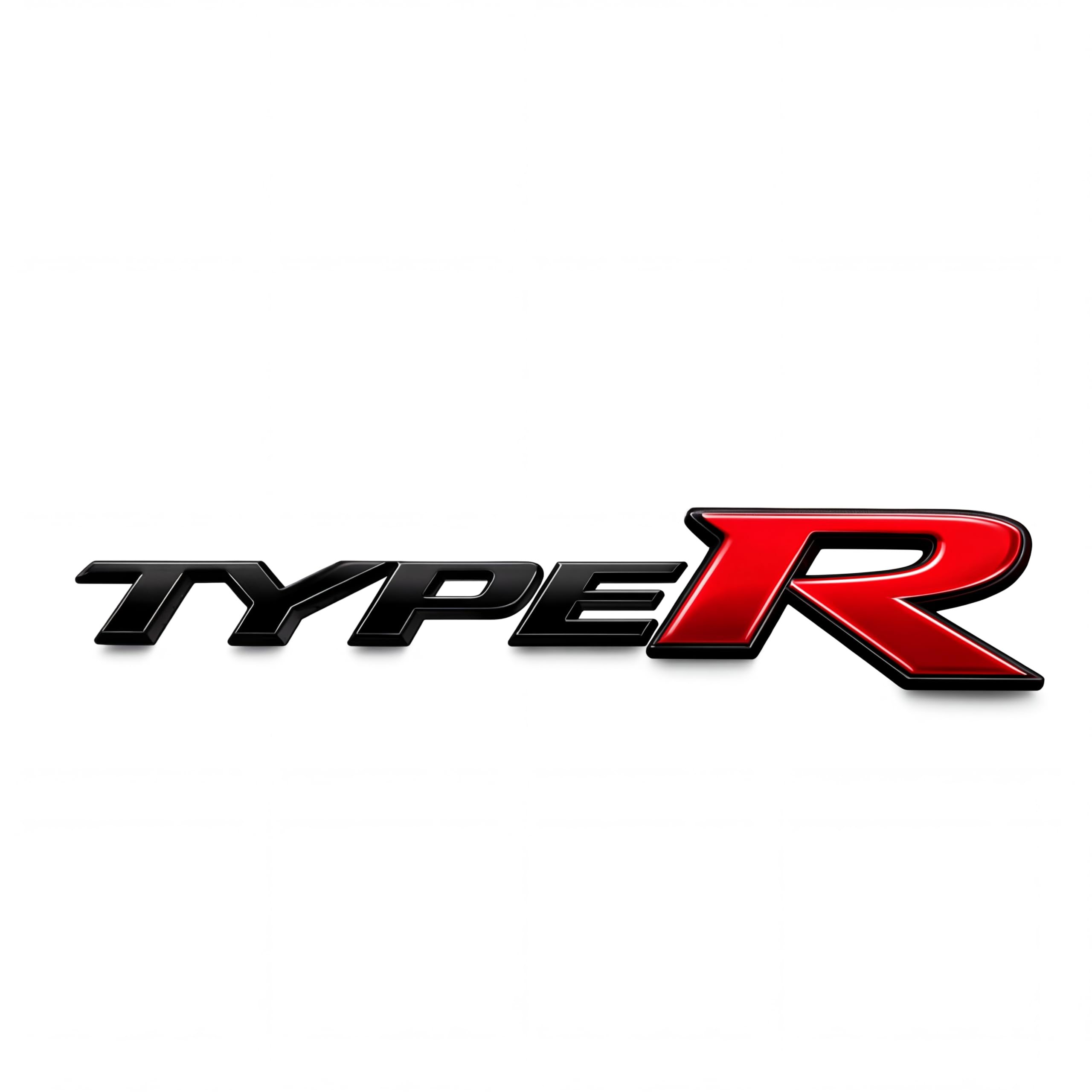Sarte Car Logo 3D Type R Metal Emblem Badge Self Adhesive Accessories Styling Decorative Decal Sticker For Front Grill, Hood, Tr