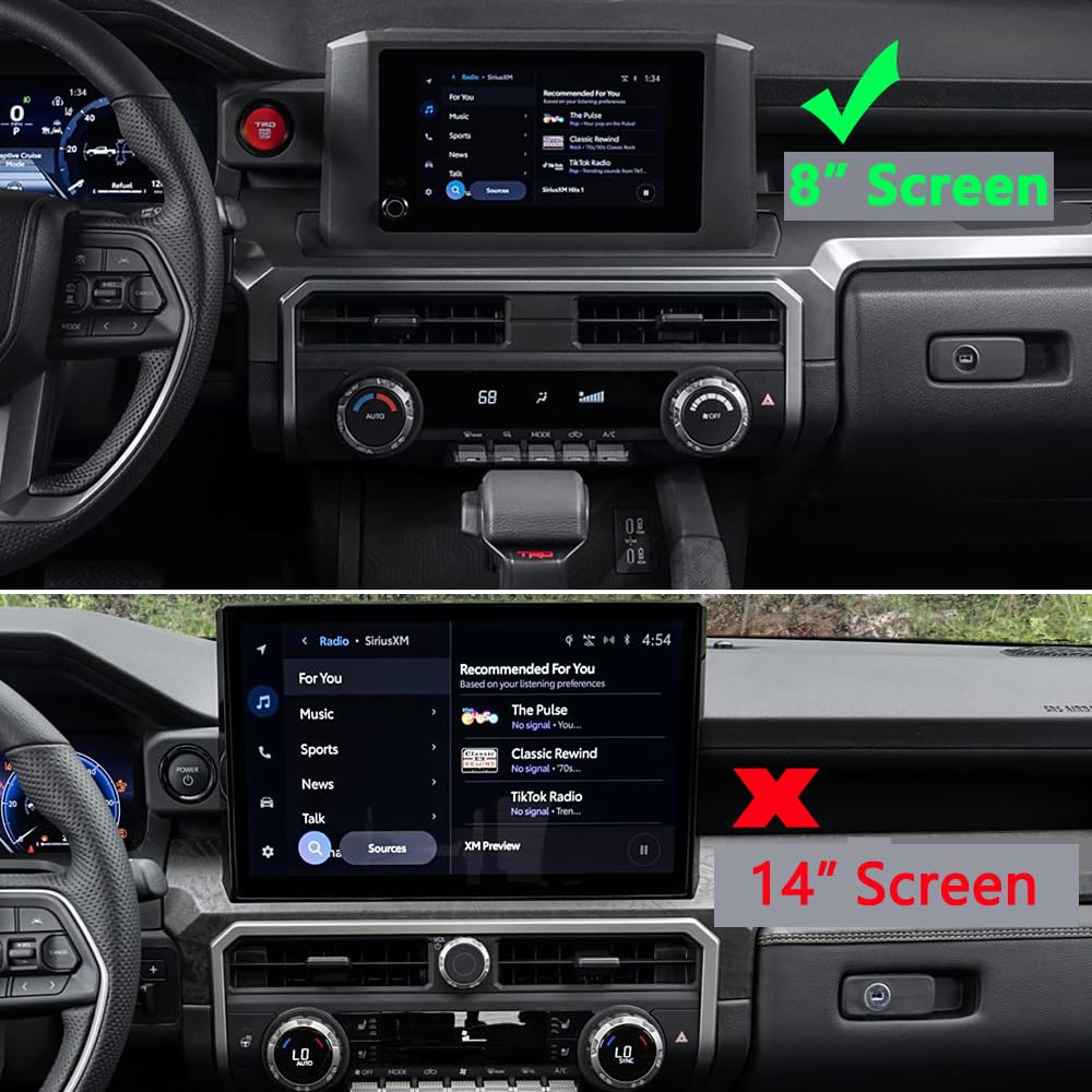 Kujooy For Toyota Tacoma 2024 2025 Sr Sr5, For 4Runner Sr Sr5 2025 W/8'' Display Interior Accessories Ac Center Consoles Control
