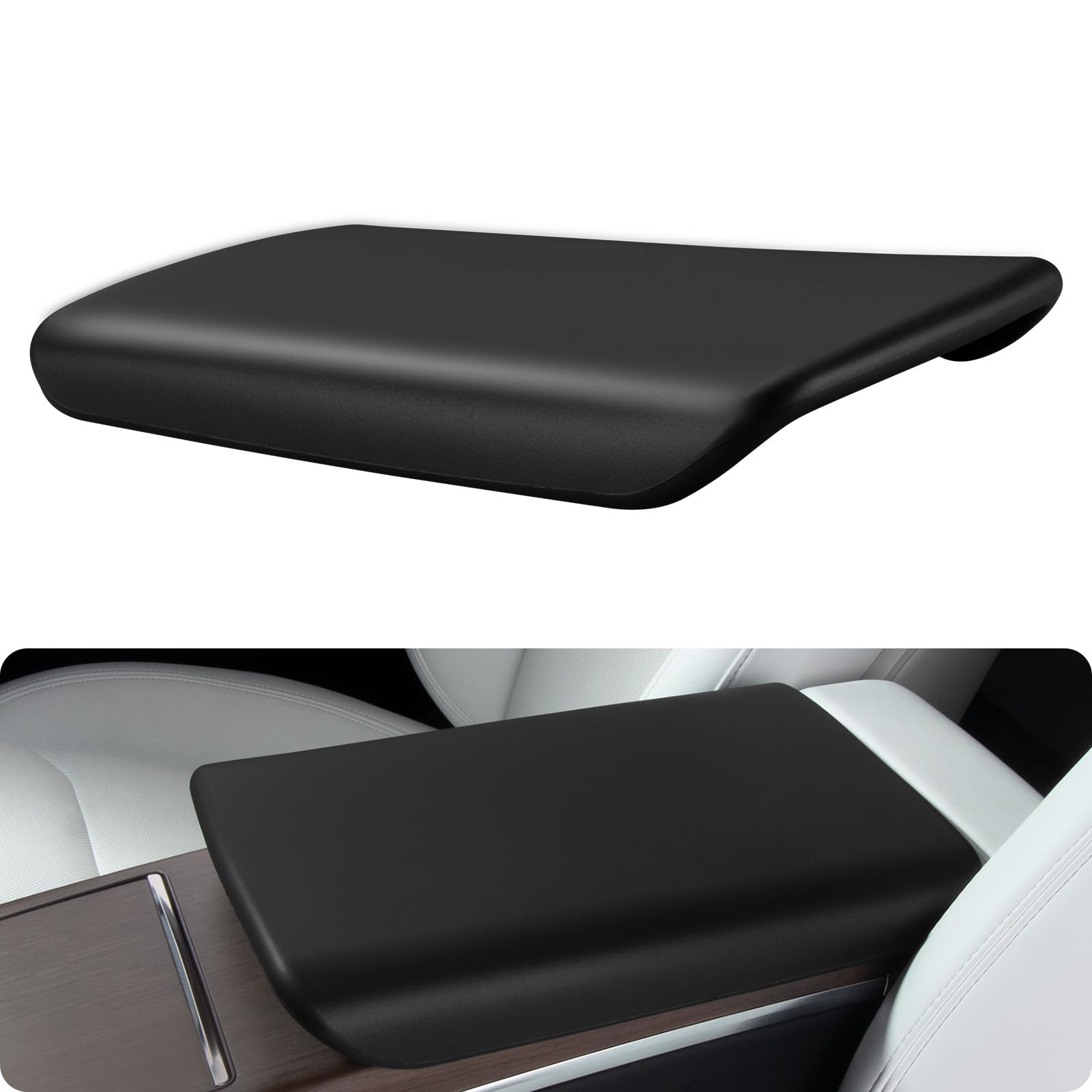 Basenor Tesla Model S Model X Center Console Cover Non-Slip Tpe Armrest Cover [No Logo] Protector Armrest 2021-2025 Tesla Interi