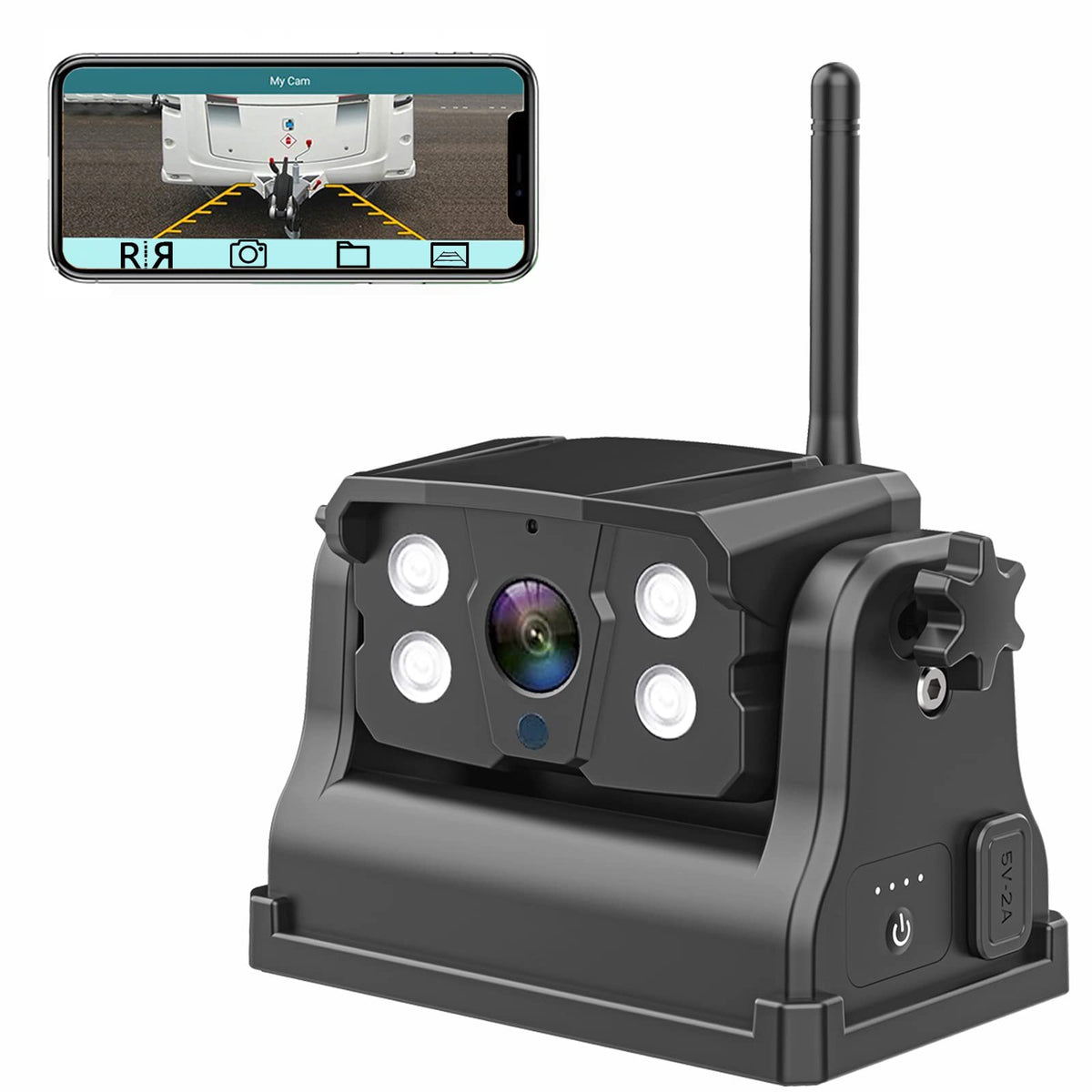 Magnetic Wireless Backup Camera - Lastbus Rechargeable Magnetic 2.4Ghz Wifi Backup Camera For Easy Hitching Gooseneck Horse Boat