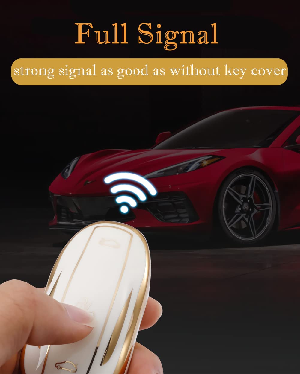 Cacacar For Tesla Model S Key Fob Cover With Keychain, Full Cover Protection Key Fob Case Premium Soft Tpu Smart Remote Key Hold