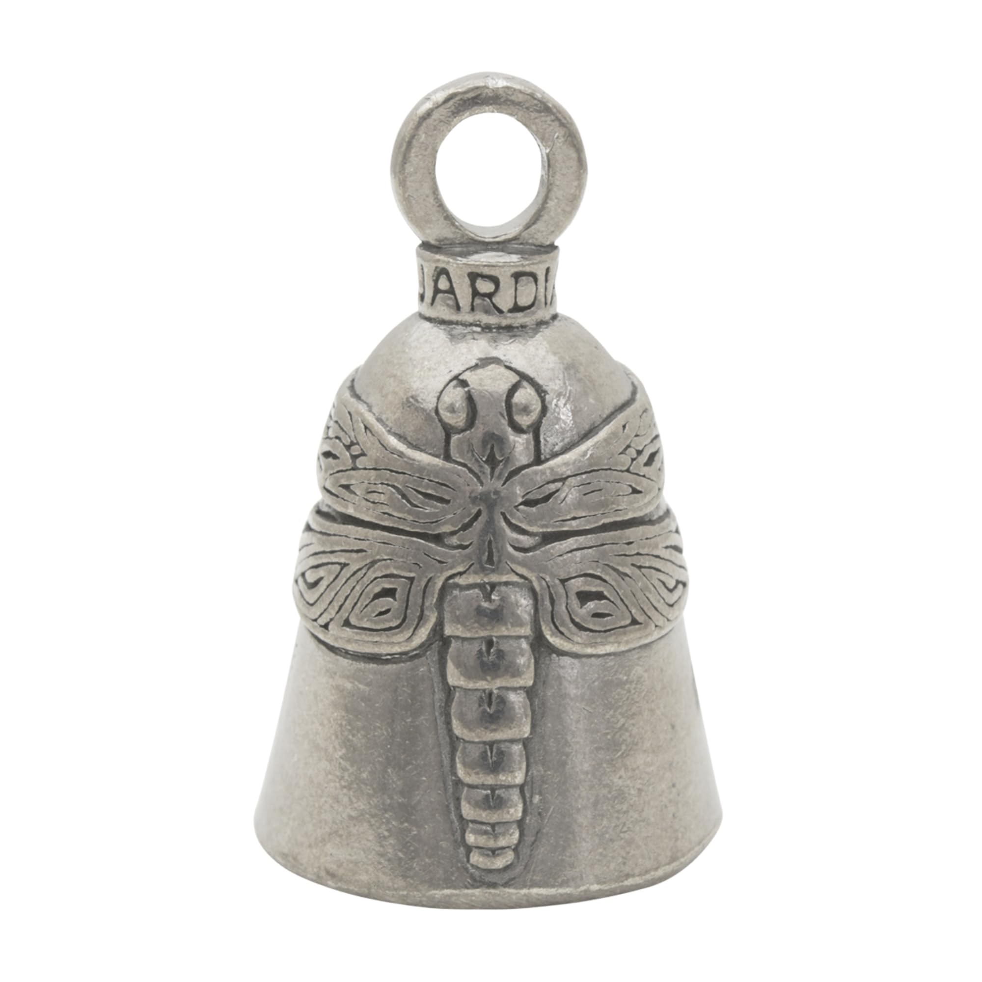 Guardian Bell Dragonfly Good Luck Bell W/Keyring & Black Velvet Gift Bag | Motorcycle Bell | Lead-Free Pewter | Made In Usa