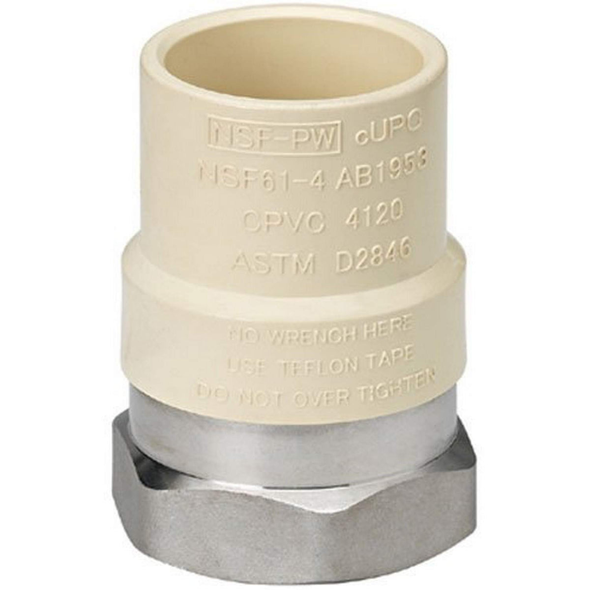 homewerks worldwide llc 538-34-34-b 3/4', Female Iron Pipe Thread, Stainless Steel, CPVC Transition Adapter