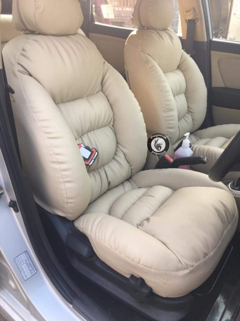 PegasusPremium Breathable Leatherette Ultra Comfort Car Seat Cover for Swift Dzire (Beige)