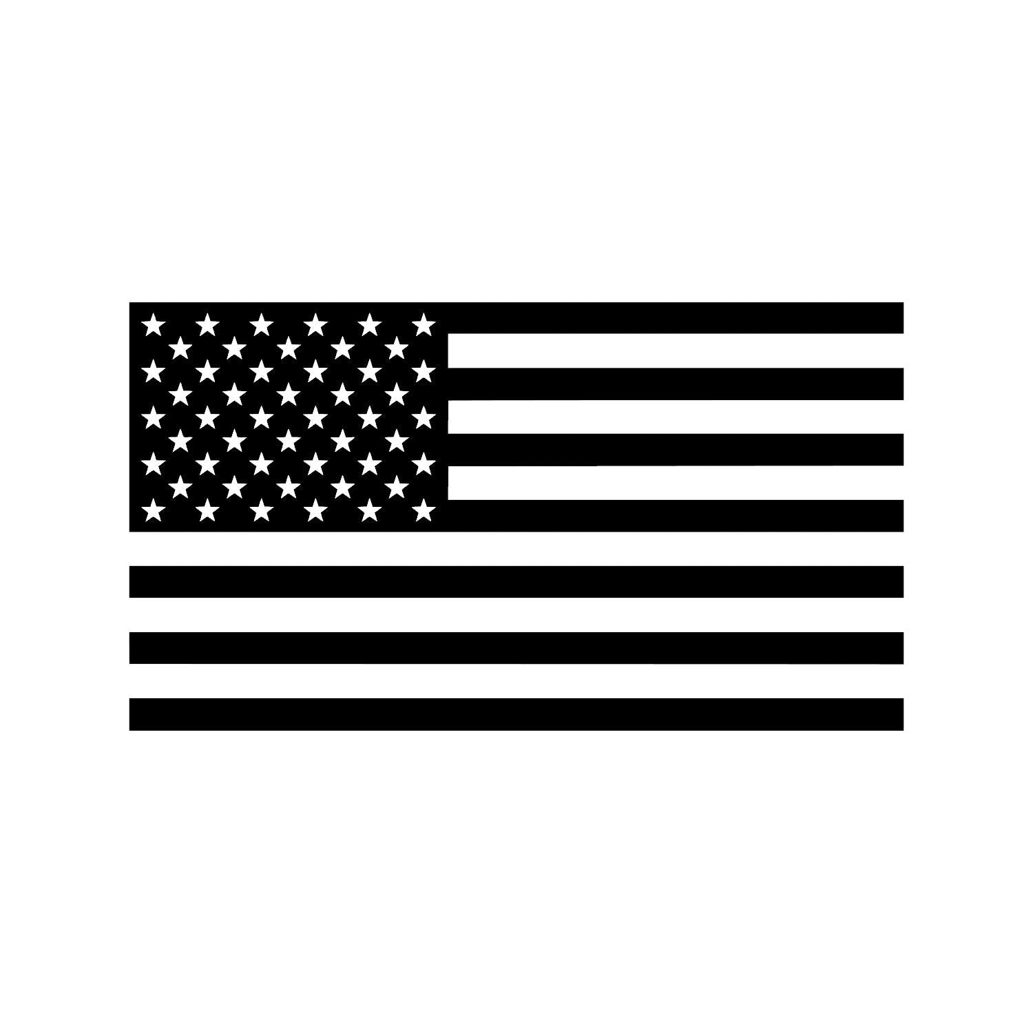American Us Flag [Pick Color/Size] Vinyl Decal Sticker For Laptop/Car/Truck/Window/Bumper (5In X 2.8In, Matte Black)