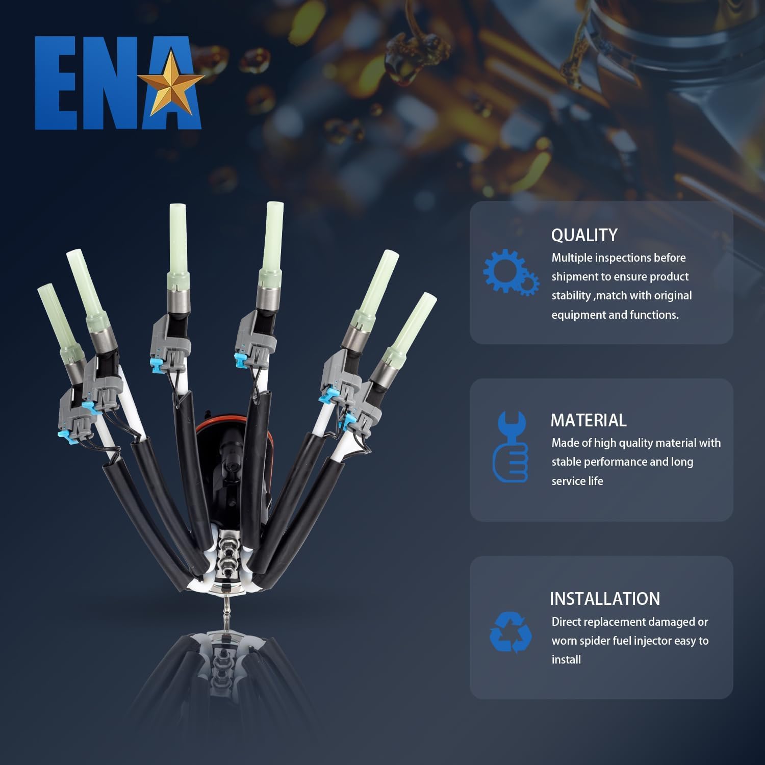 ENA FJ503 Spider Fuel Injectors 6 Cylinder for 17113673 19210688 Compatible with Chevrolet GMC Isuzu Oldsmobile Astro Blazer Exp