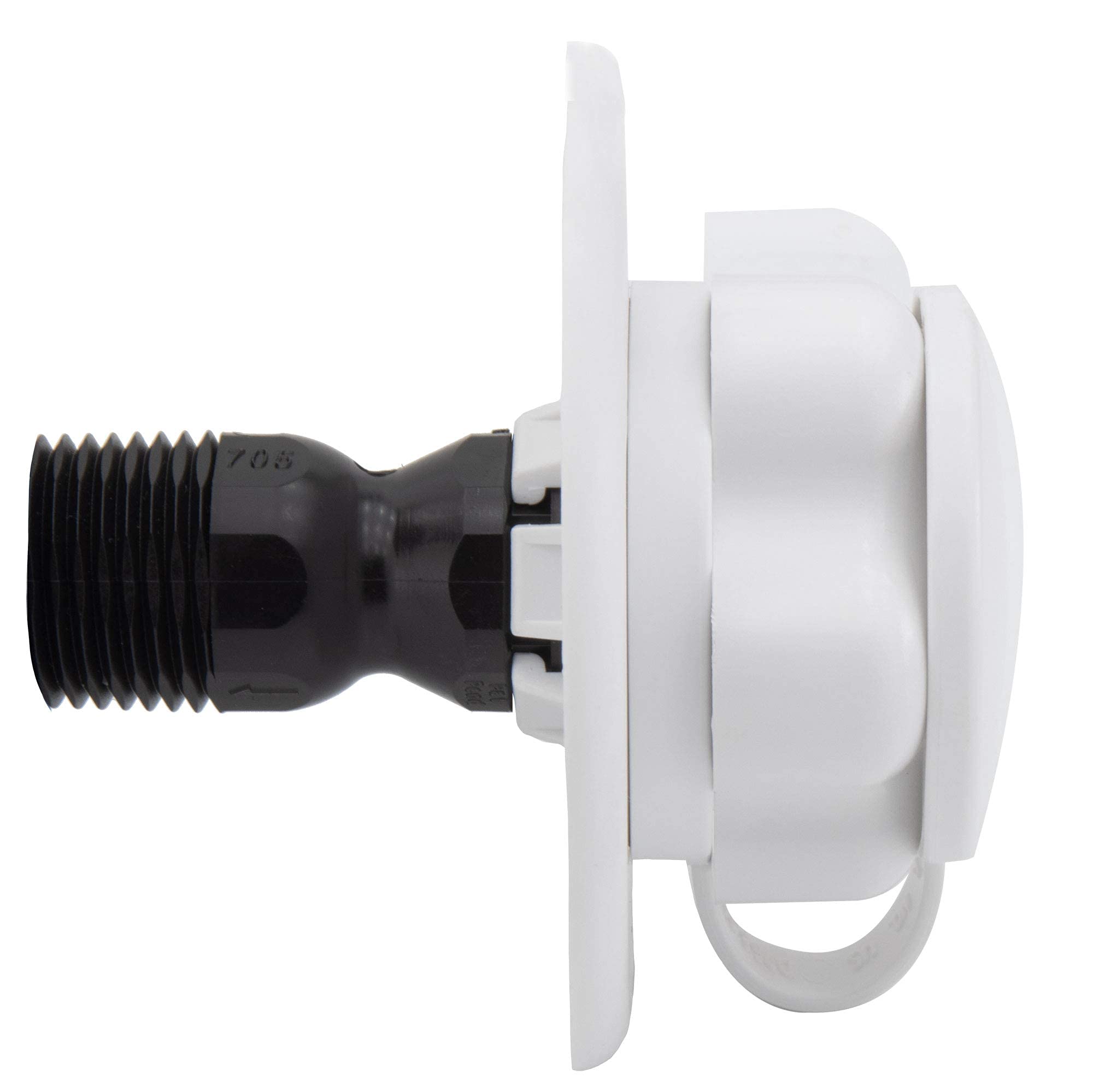 Recpro Rv City Water Fill Inlet | Plastic Flange With Check Valve | Camper | Trailer | Marine (White) | Made In Usa