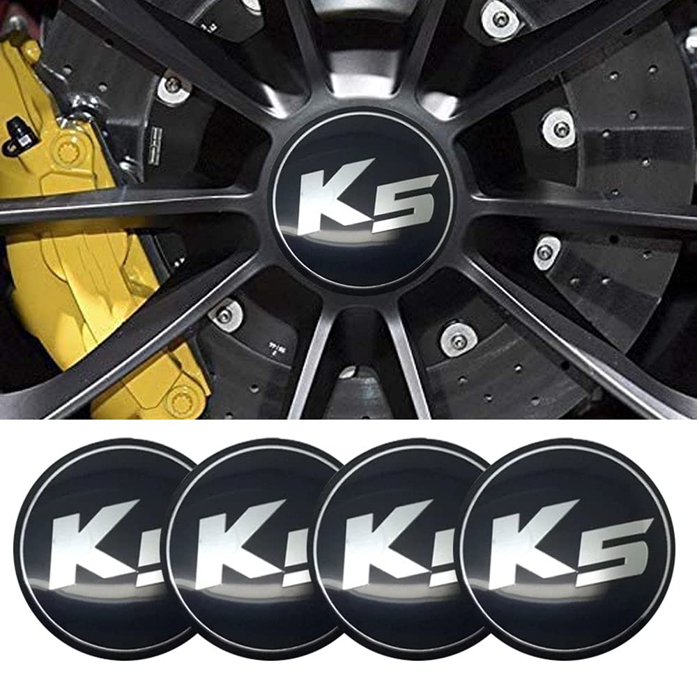 4Pcs 2.22Inch Car Logo Abs Material Wheel Center Cap Sticker Wheel Emblem Badge Logo Stickers (Fit K5)