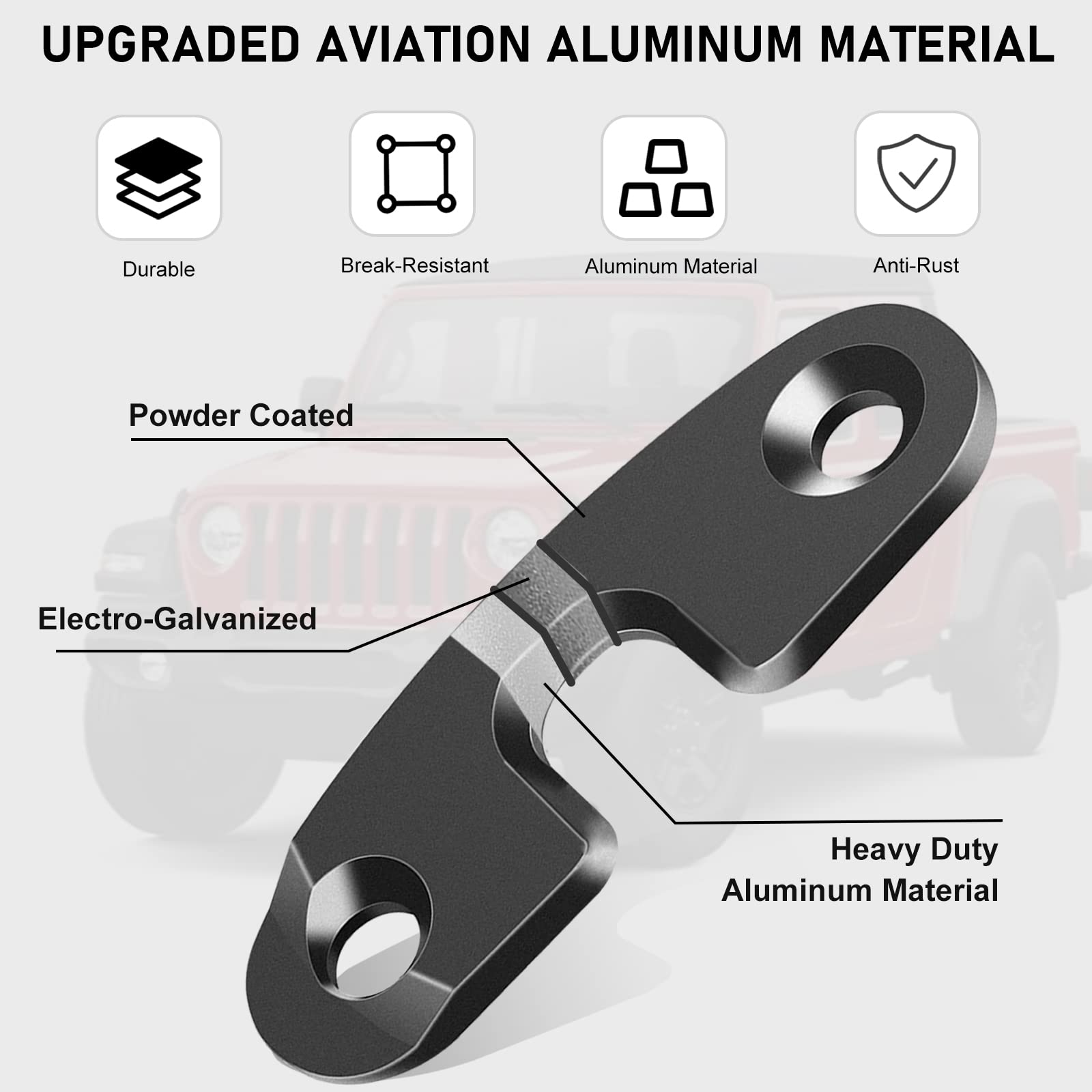 Upgrade Aluminum Alloy Sun Visor Repair Kit Heavy Duty Visor Mounting Clips Compatible With Jeep Wrangler Jk 2018/ Wrangler 2018-2023/ Gladiator 2020-2023 (2 Pack)