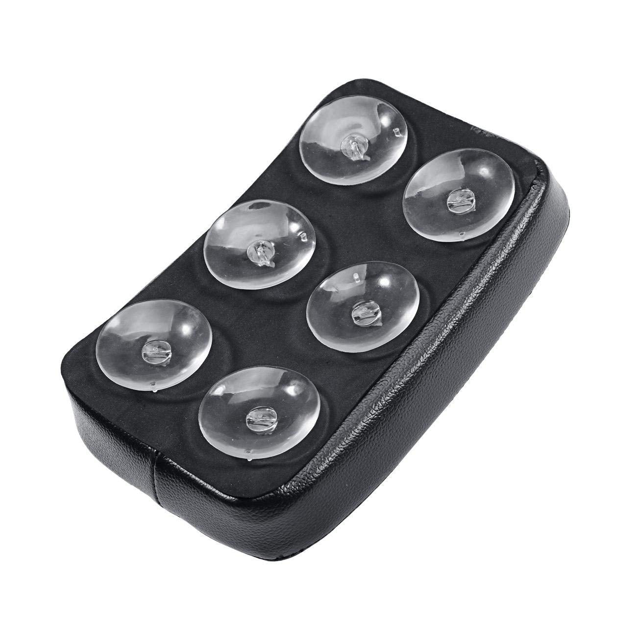 Remaiw Moto Motorcycle Seat Rectangular Passenger Pad - Black with 6 Suction Cups for Cruiser Chopper Custom Fit