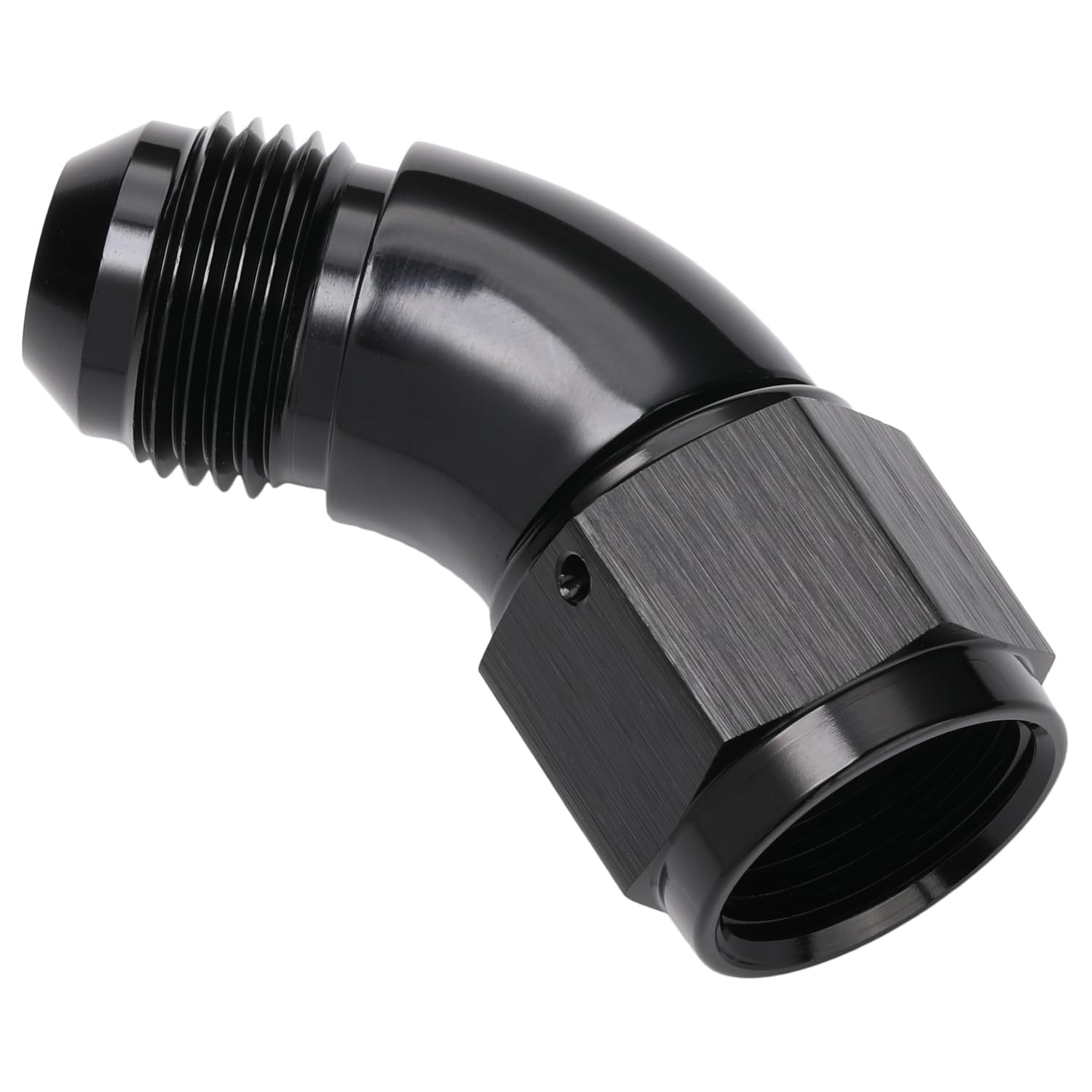 Podavelle 45 Degree 8An Male To 8An Female Swivel Full Flow Fitting Adapter Coupler Aluminum Black