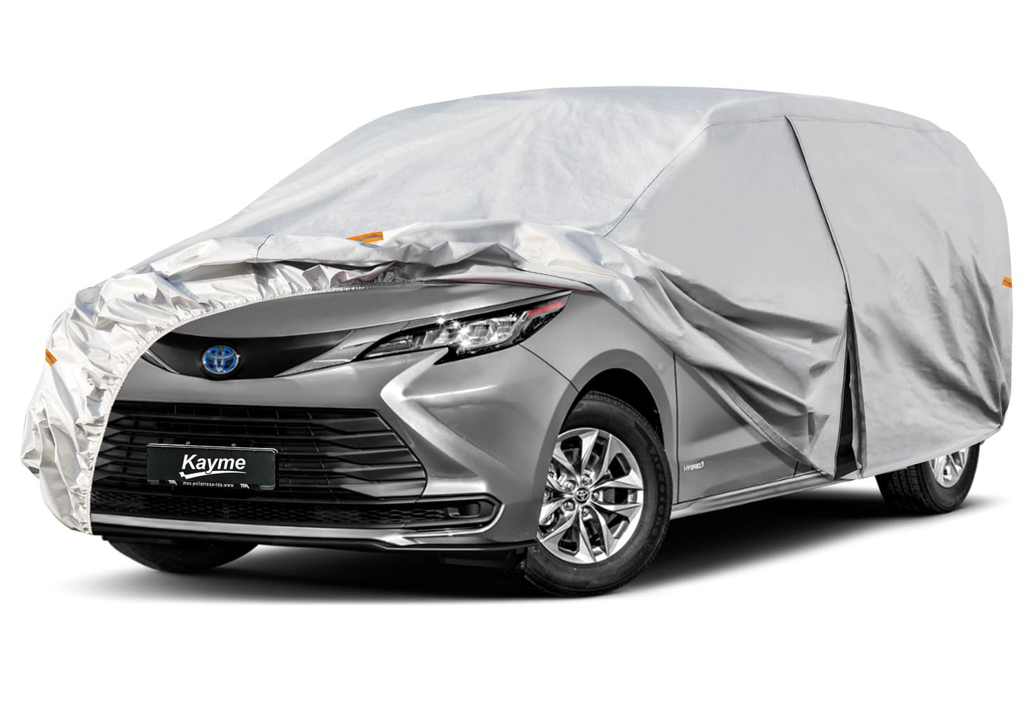 Kayme 6 Layers Minivan Car Cover Waterproof All Weather For Automobiles, Outdoor Full Cover With Zipper, Universal Fit For Pacif