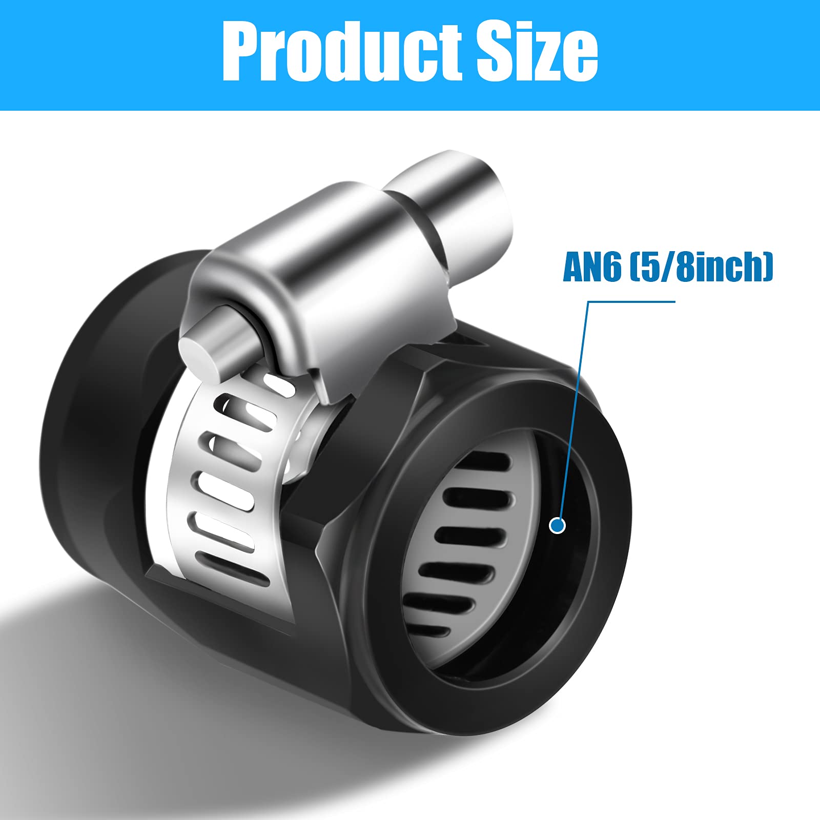 Thinkday Flexible Rubber Hose Pipe Clamps 6An Finisher Clamp With Screwdriver Black Pipe Finisher Clamps Hose Clamp Connectors F