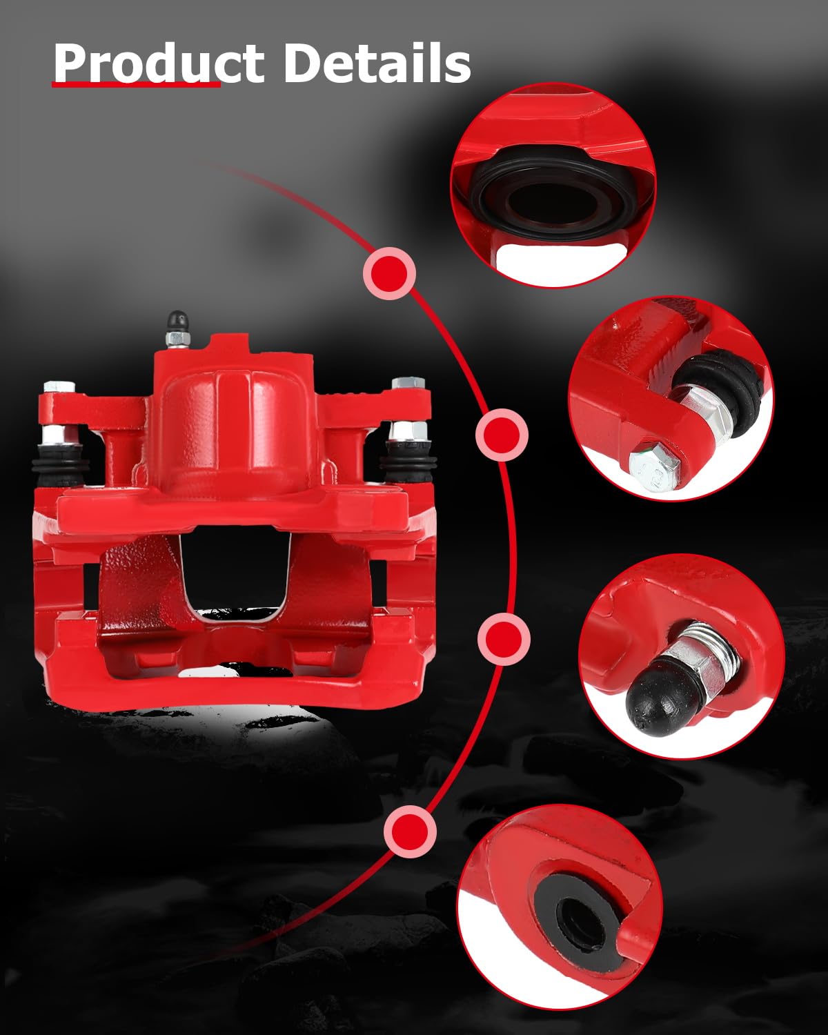 cciyu 18B5046 18B5047 Rear Left & Right Brake Calipers With Bracket For Dodge For Nitro 2007-2011,For Jeep For Liberty 2008-2012