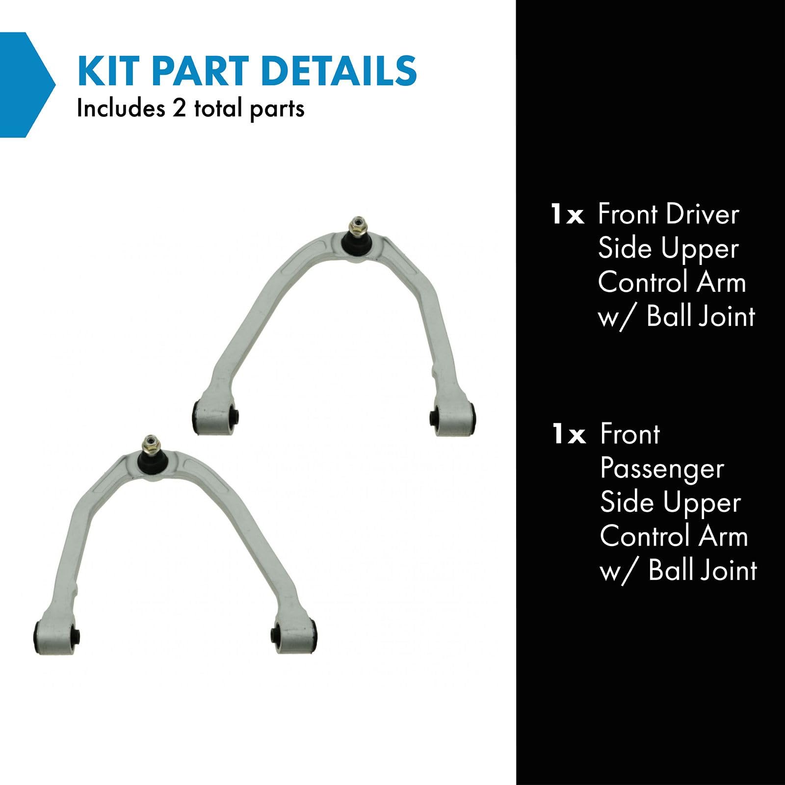 Trq Front Upper Control Arm With Ball Joint Set Compatible With 2003-2007 Infiniti G35 2003-2009 Nissan 350Z