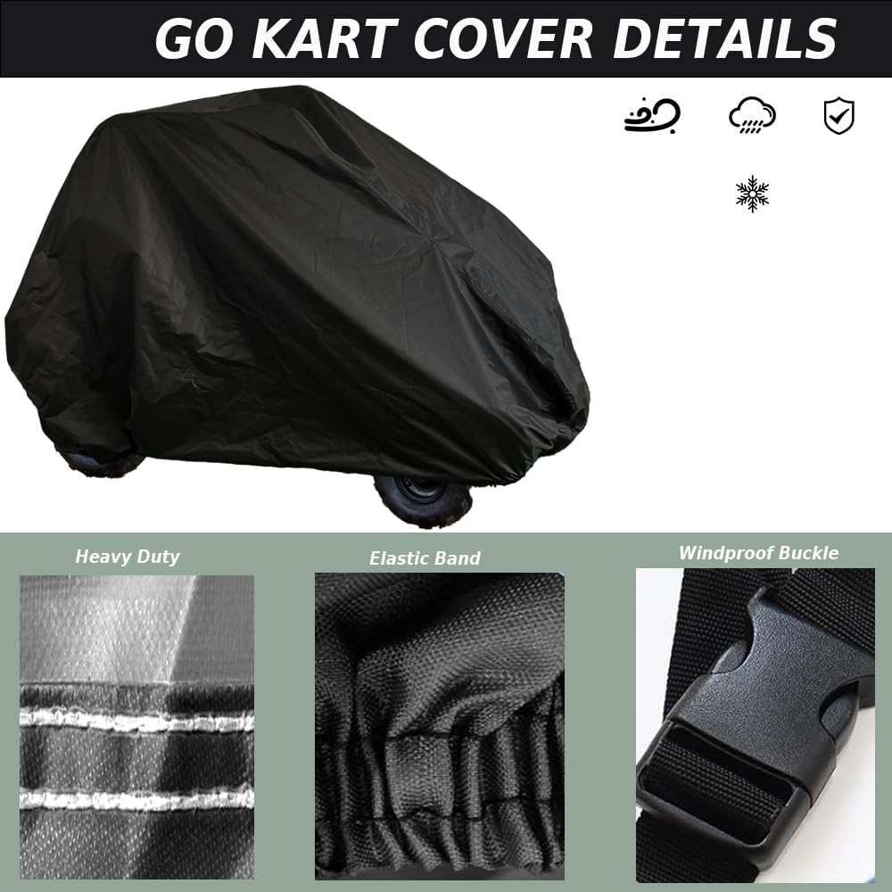 YONQIFON Go Kart Cover,2 Seater Coleman KT196 Go Kart Cover Waterproof Large Go Cart Car Cover,Gokart Accessories for Baja Trail