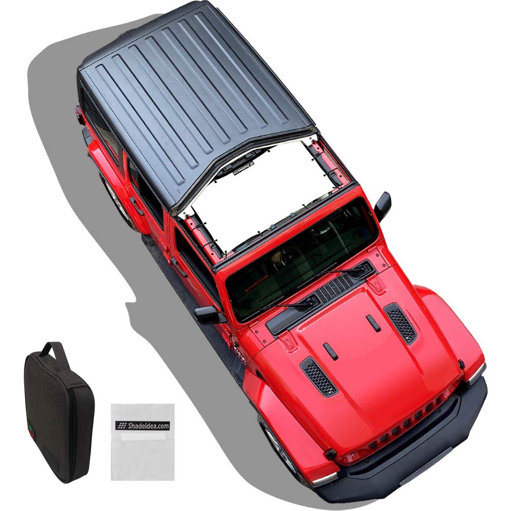 Shadeidea Sun Shade Top For Jeep Wrangler Jl Unlimited (2018-2023) 2 Door And 4 Door Front-White Mesh Screen Sunshade Jlu Sahara
