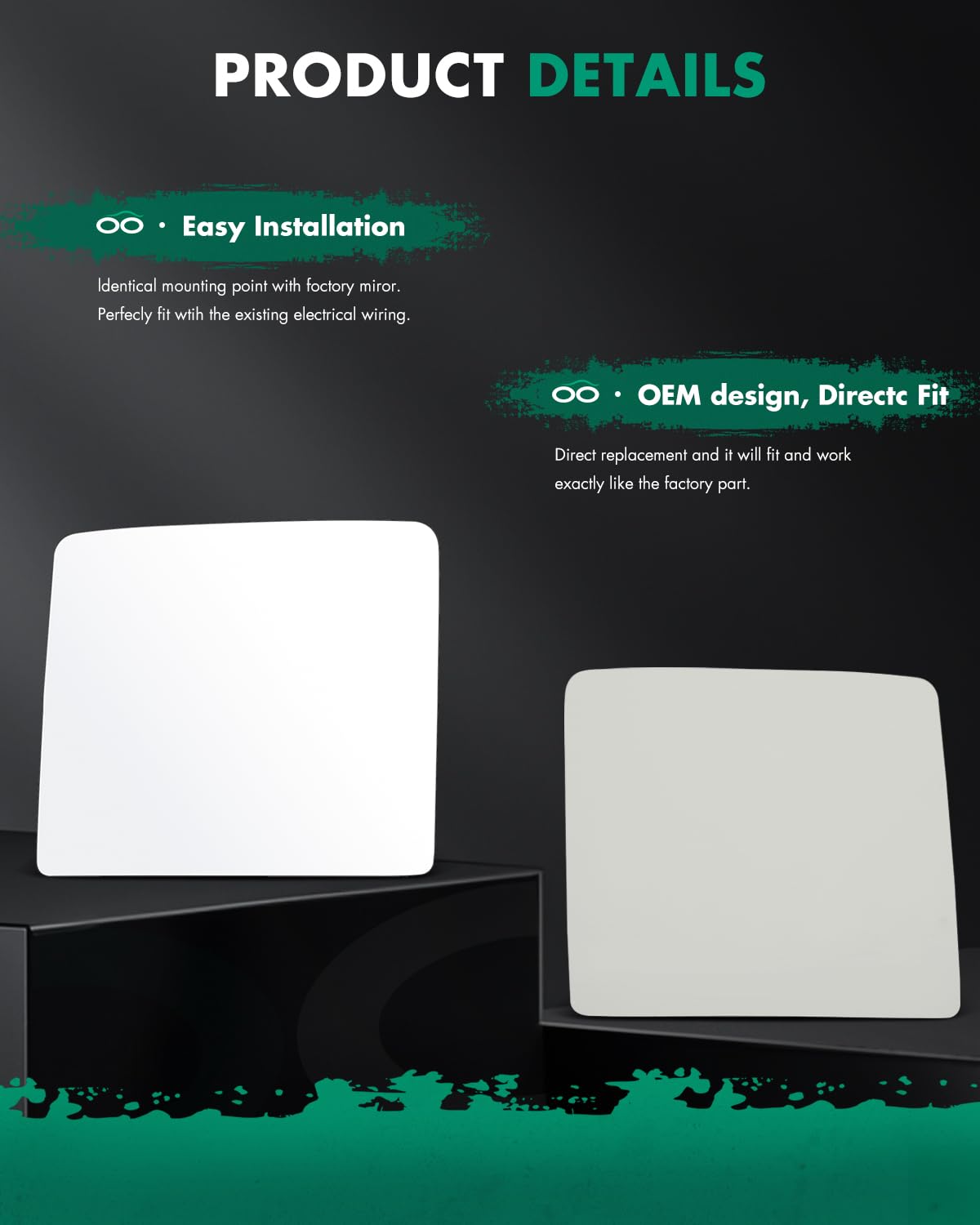 SCITOO Left Side Mirror Glass Compatible with 1999-2016 for Ford F-250 F-350 F-450 F-550 Super Duty 2000-2005 for Ford Excursion