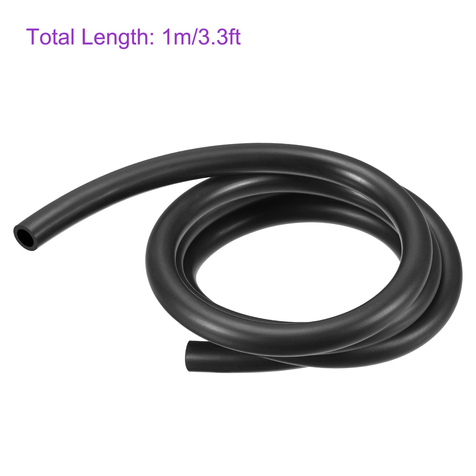 Dmiotech 6Mm X 9Mm 3.3Ft Black Rubber Lubricant Tubing Oil Resistant Plastic Tubing For Oil Hose, Water Tube