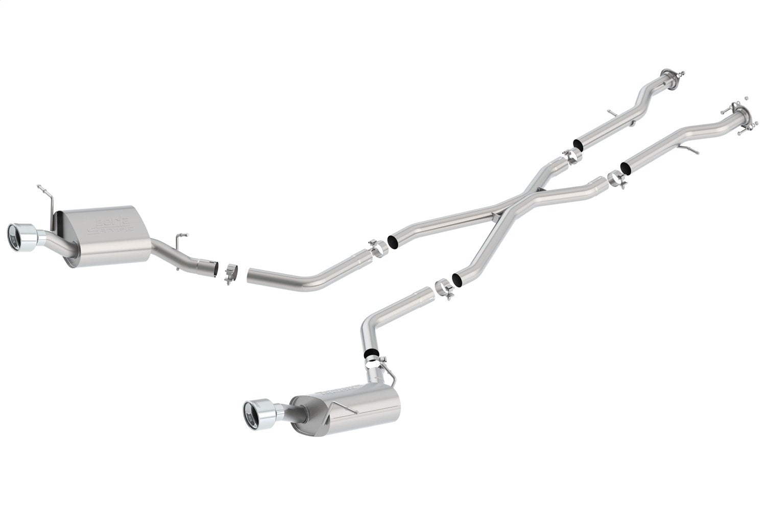 Borla 140449 Cat-Back Performance Exhaust System For Dodge Durango R/T V8 T-304 Stainless Steel S-Type Sound Dual Split Rear Exit Single 4.5 Round T-304 Stainless Steel Tips On Each Side