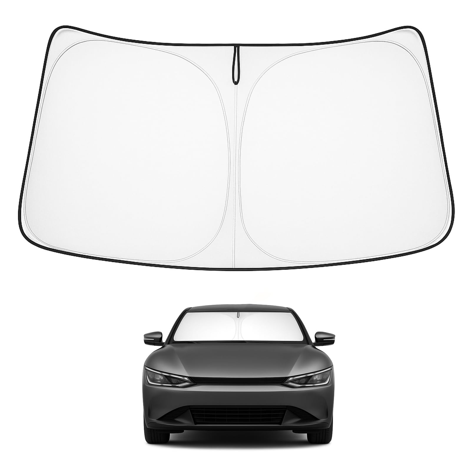 Proadsy Custom Fit Kia Ev6 2023-2024 2025 Windshield Sun Shade 4-Layer Foldable Front Sunshade Protector Sun Visor Blocks Uv Ray