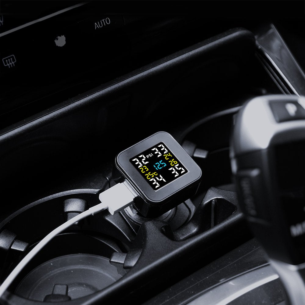 VESAFE Wireless Tire Pressure Monitoring System, Universal TPMS with Full-Color Real-Time Display, 5 Alarm Modes, 4 Waterproof T