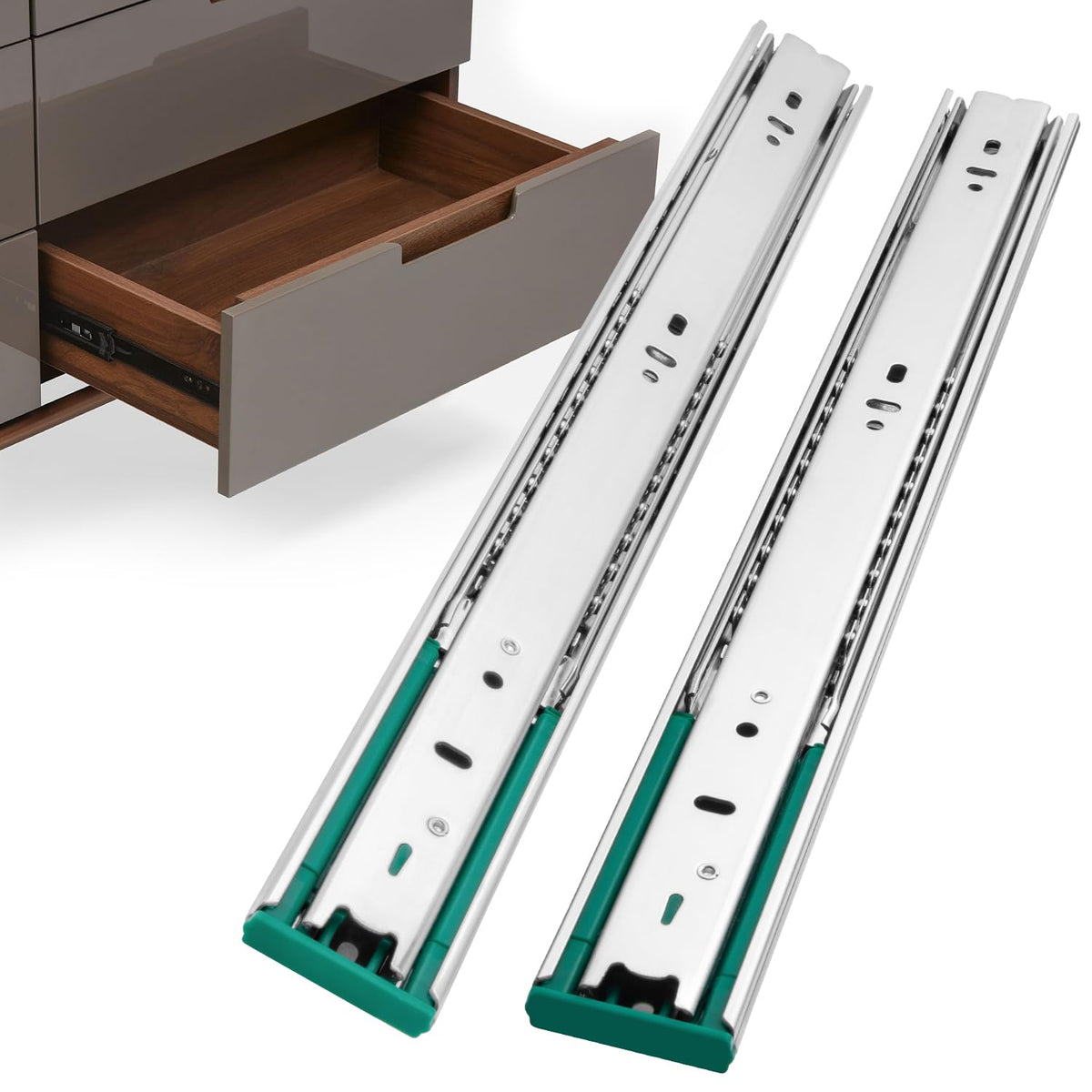 Homdiy 10 Pairs Soft Close Drawer Slides 22 Inch Heavy Duty Side Mount Dresser Cabinet Rails Metal Ball Bearing And Full Extension Kitchen Cabinet Drawer Runners 100 Lb Capacity