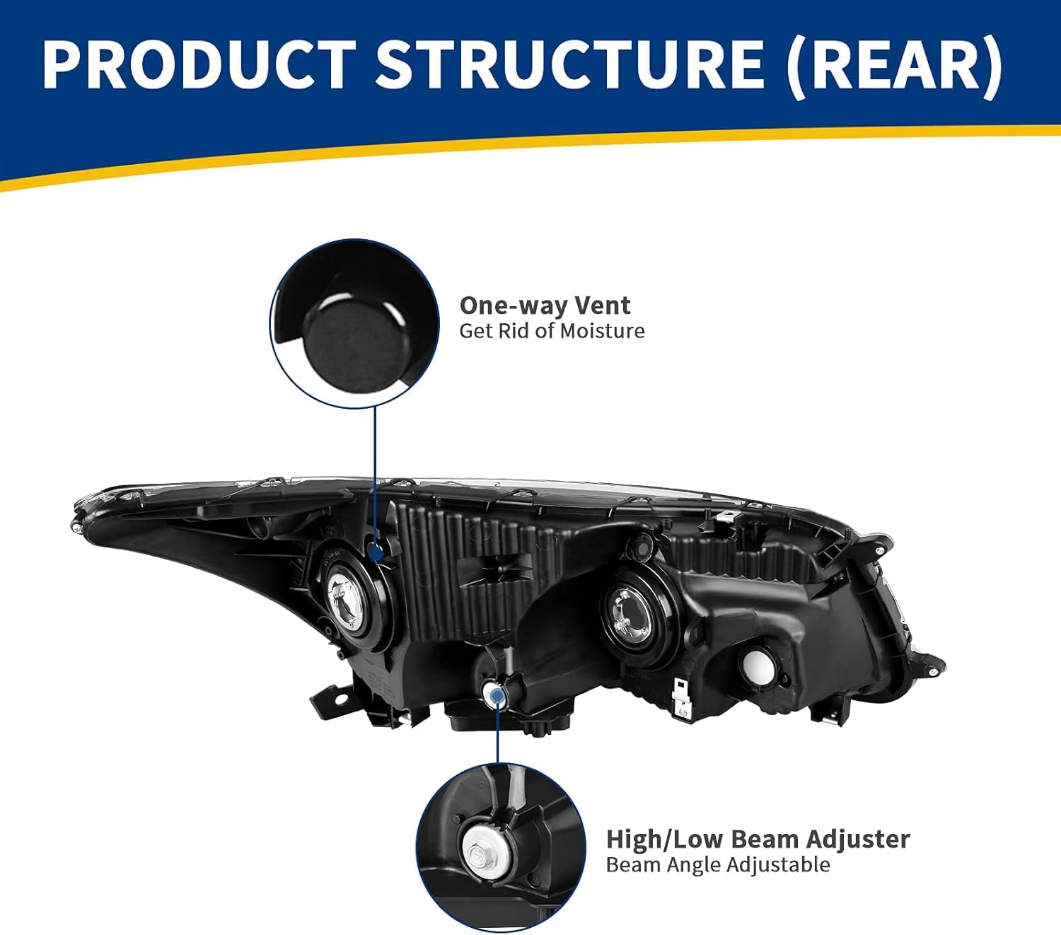 Autosaver88 Headlight Assembly Compatible With 2008-2012 Honda Accord Sedan 4-Door, 08 09 10 11 12 Accord Headlights, Driver And