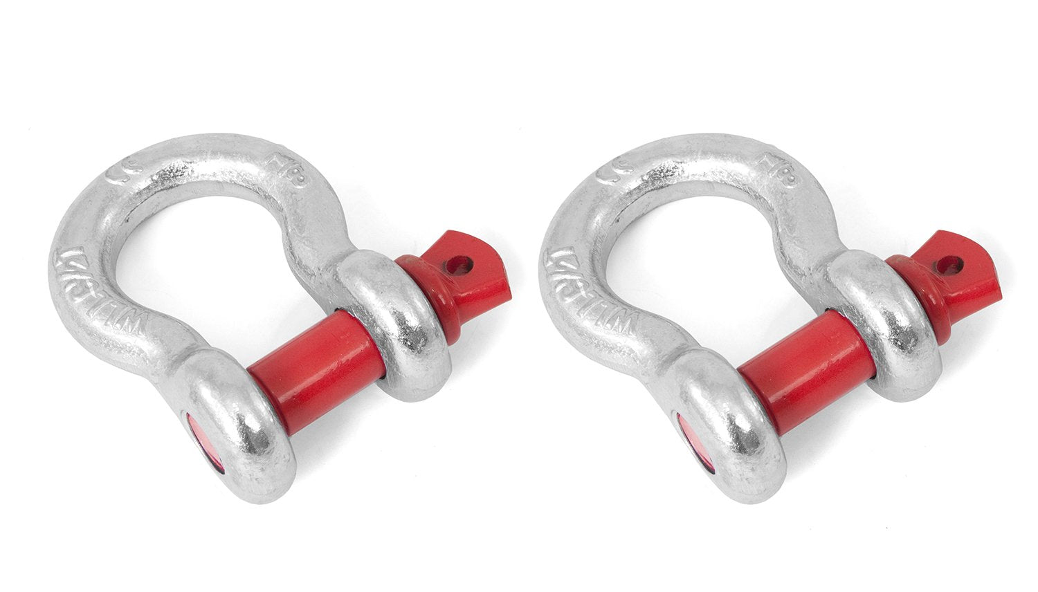 Rugged Ridge | D-Ring Shackle Kit, 5/8 inch, Silver/Red pin, Steel, Pair | 11235.02