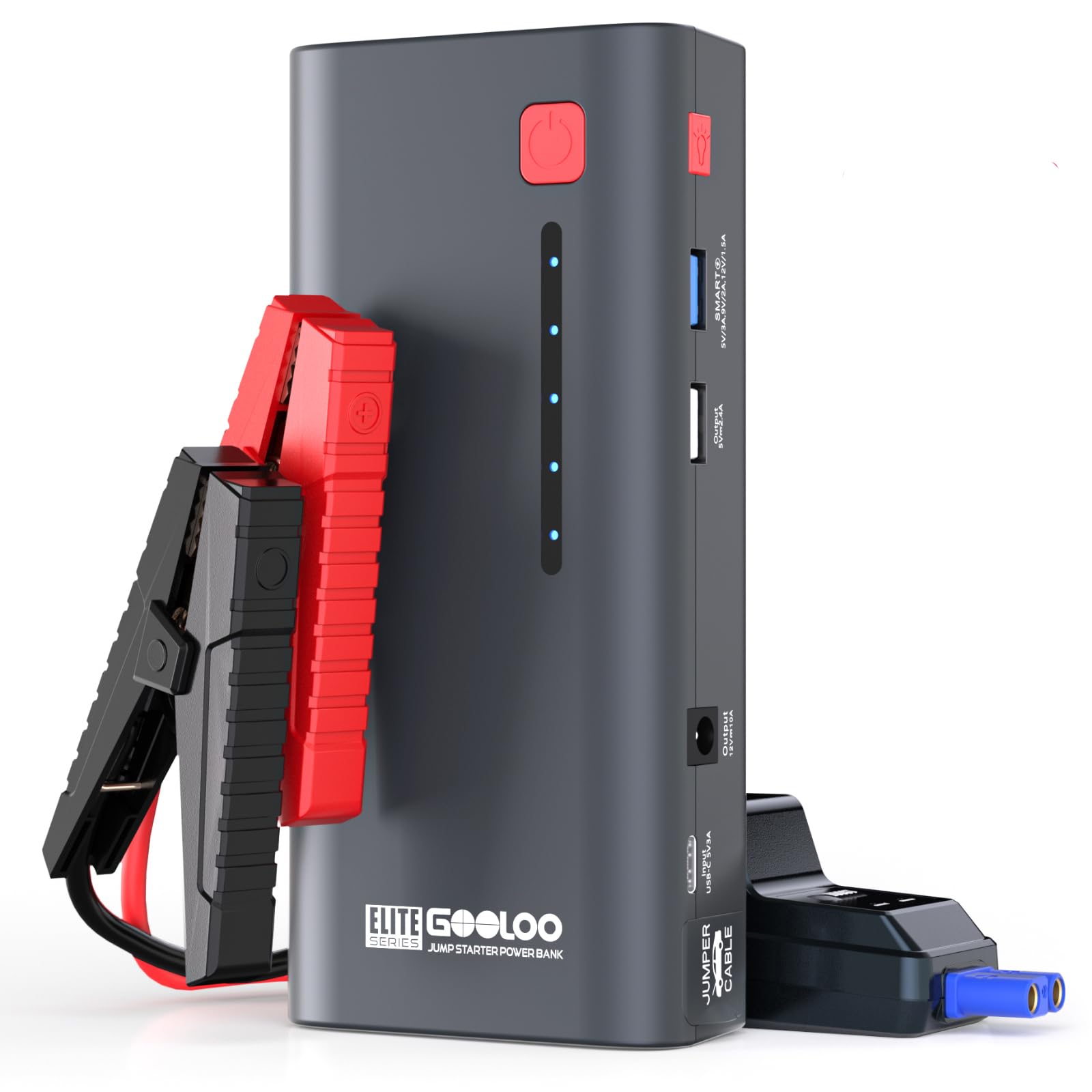 Gooloo Jump Starter Battery Pack 3000A Peak Supersafe Car Starter (Up To 8.5L Gas Or 6.0L Diesel Engine) With Usb Quick Charge A
