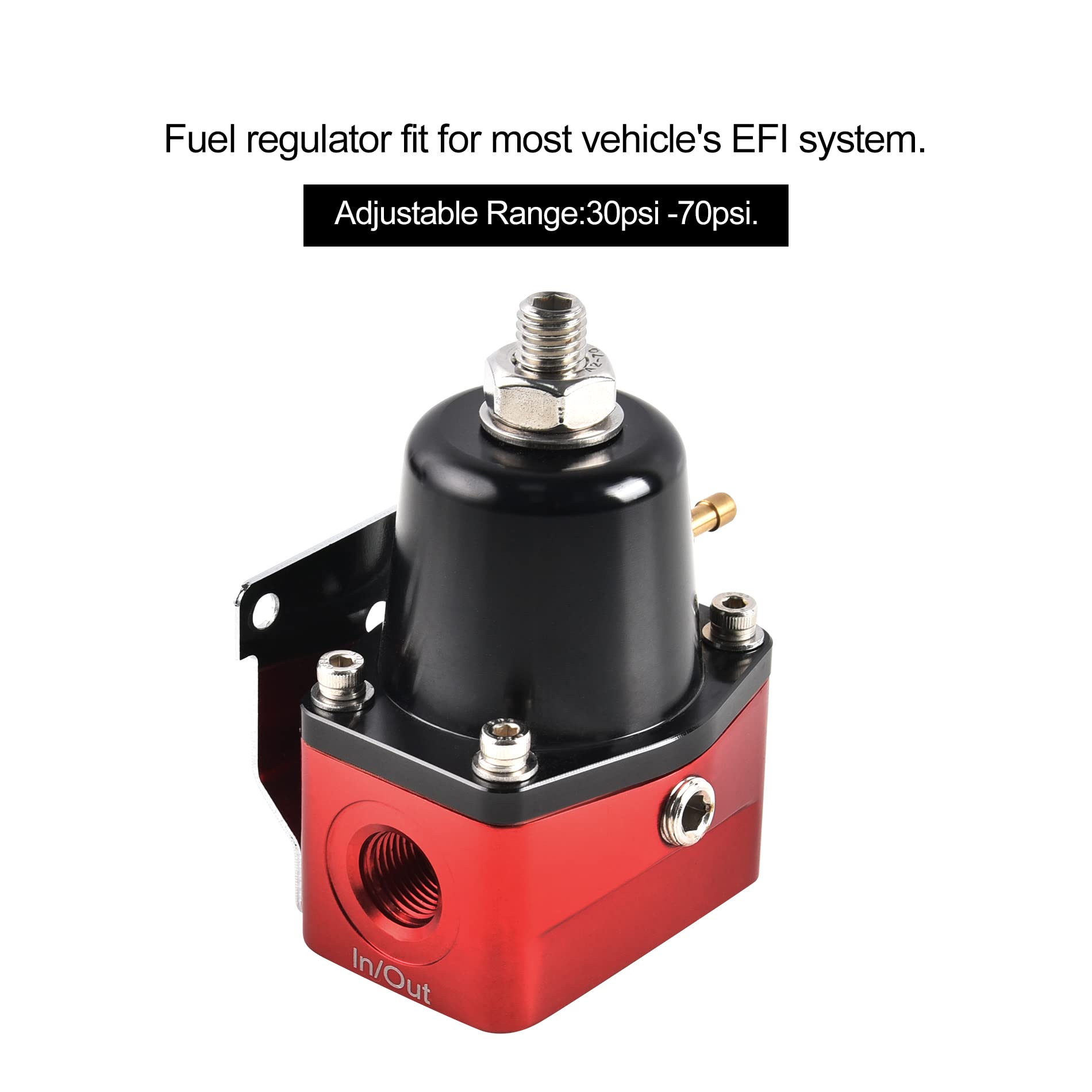 EVIL ENERGY Fuel Pressure Regulator 6AN EFI Bypass Return Adjustable (30-70PSI, 30-70PSI)