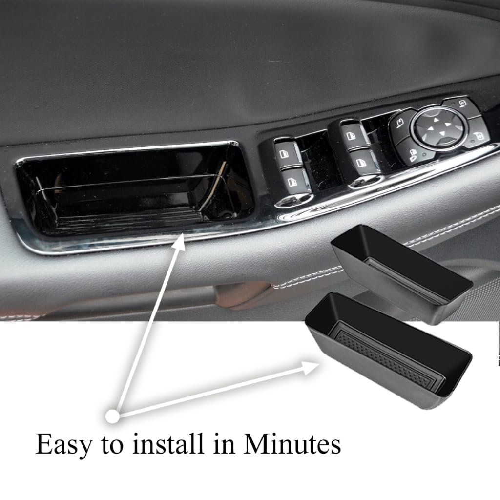 Vesul Front Row Door Side Storage Box Compatible with Ford Edge 2015-2024 Armrest Phone Container Door Organizer Handle Pocket A