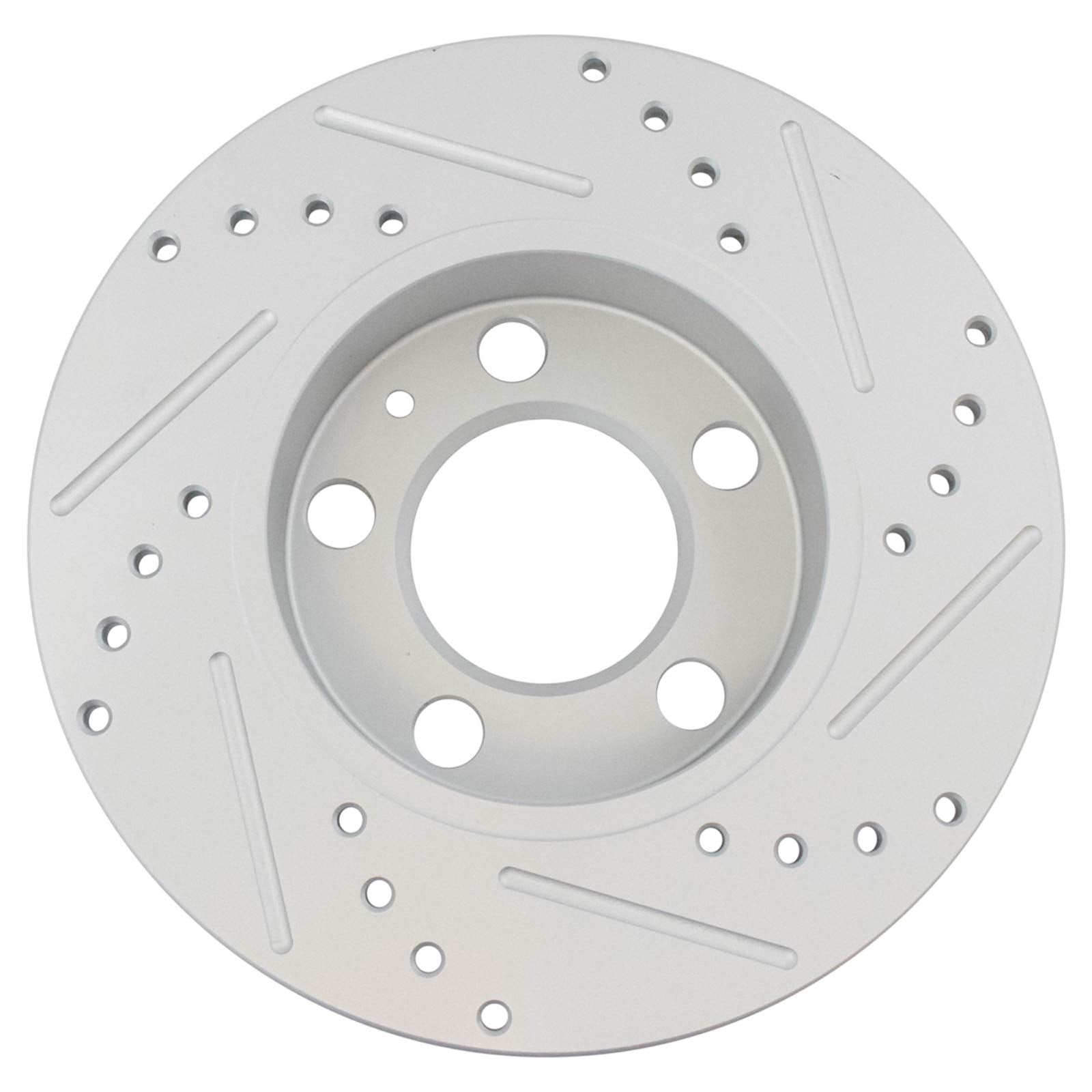 Trq Rear Performance Brake Rotors Set Solid Premium G-Coated Cross Drilled & Slotted Compatible With 2000-2006 Audi Tt 1998-2010