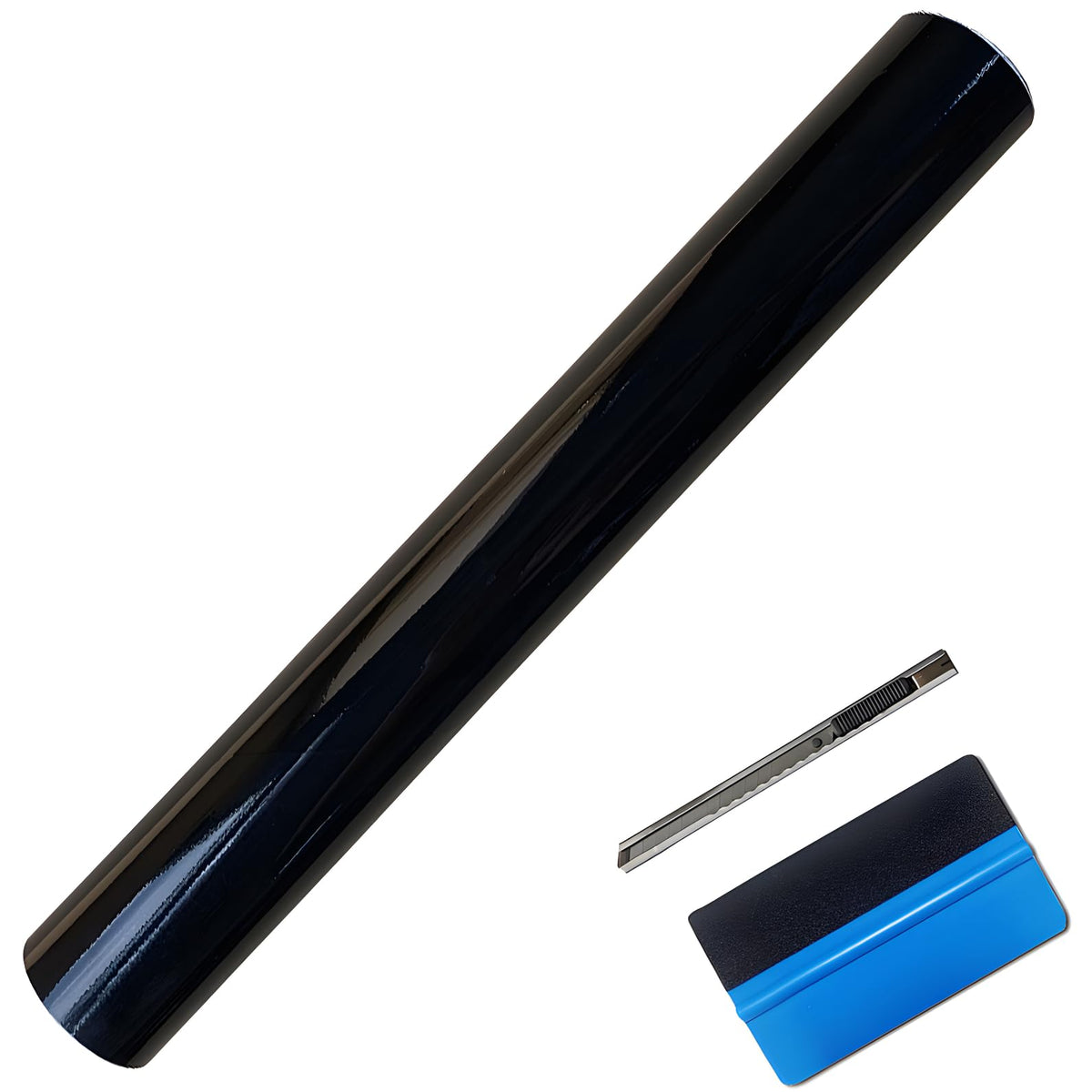 Lzlrun High Gloss Black Vinyl Wrap Self Adhesive Air Release Bubble - Outdoor Ra WBCARB08GYV4HZB