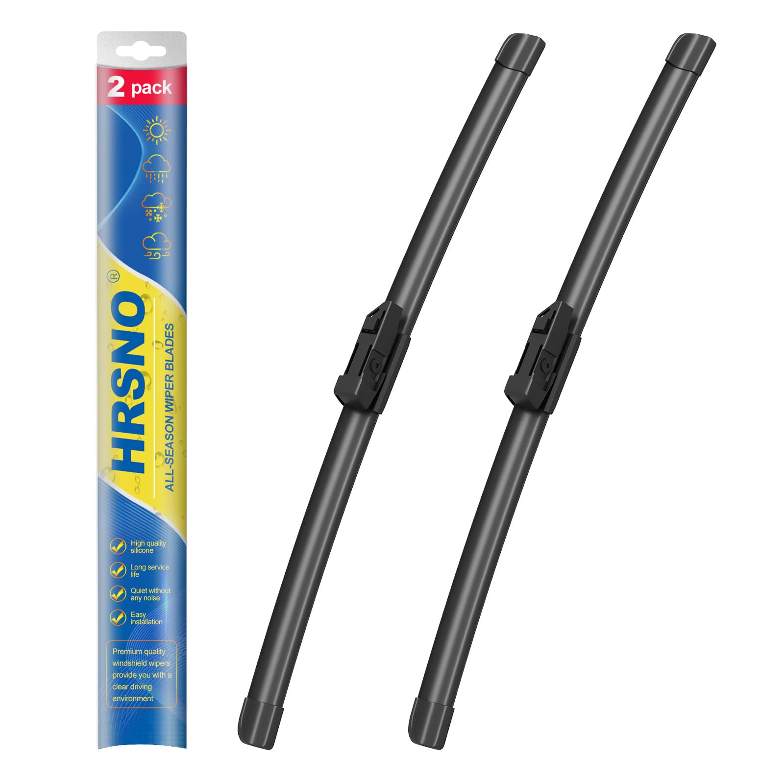 Hrsno Quality All-Season Premium Windshield Wiper Blade Replacement For Honda Civic Coupe 2-Door 2005-2011, Easy For Installatio