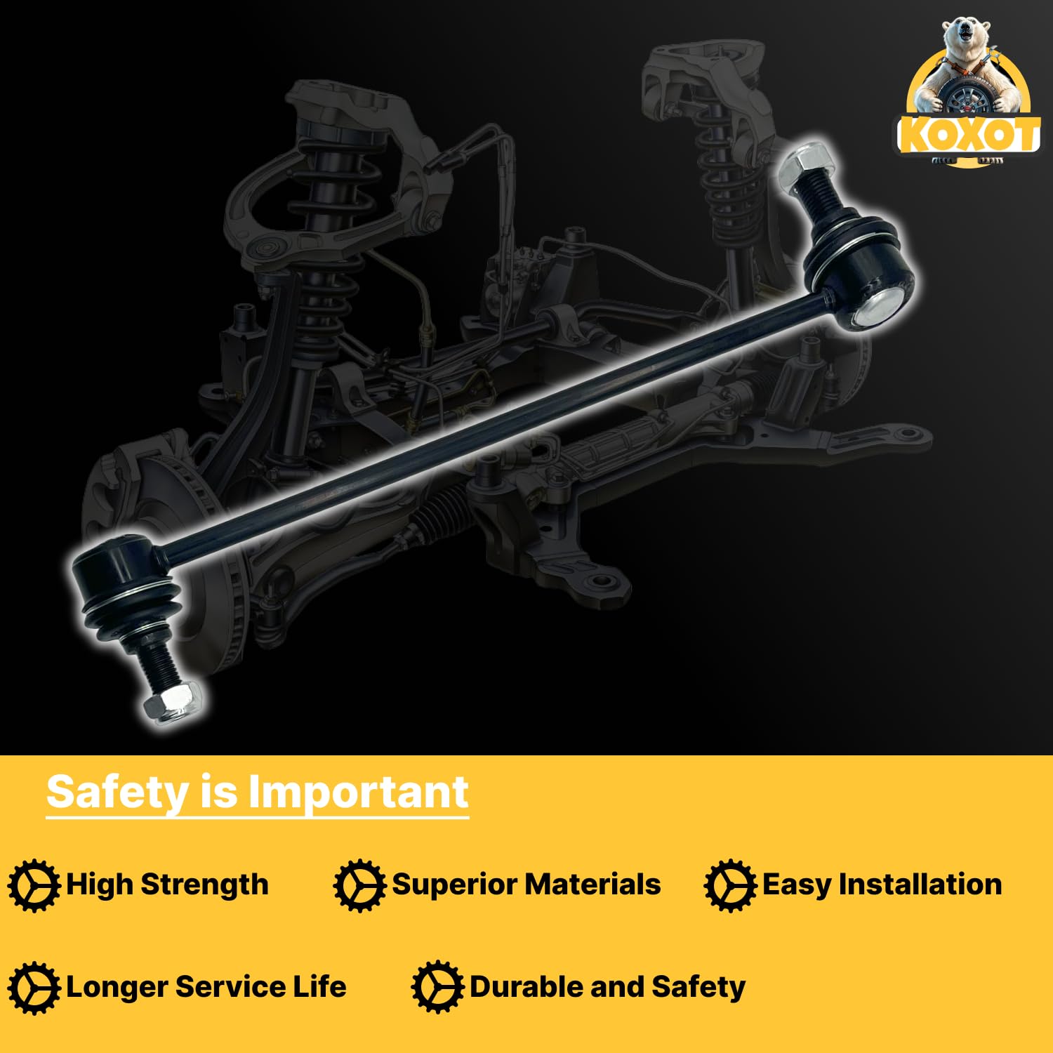 Koxot K750188 K750189 2Pcs Front Sway Bar Link For Gmc 2010-17 Terrain, For Pontiac 2008-09 Torrent Gxp V6-3.6L Only, For Chevy